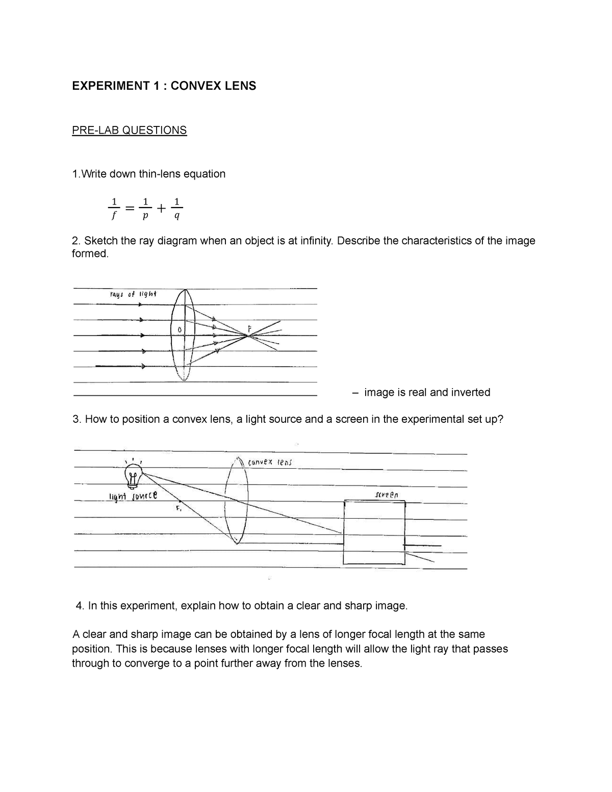 convex lens experiment lab report introduction