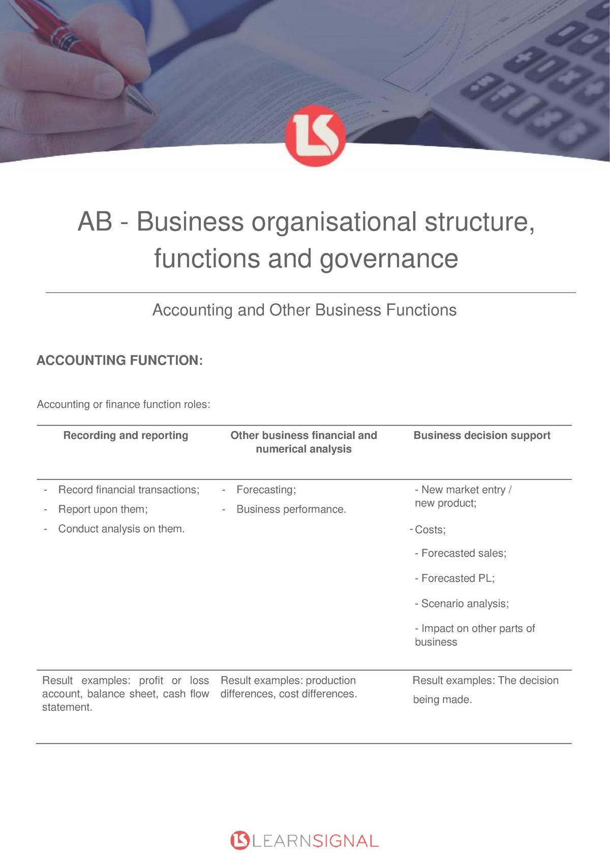 AB 17 Accounting And Other Business Functions Notes - AB - Business ...