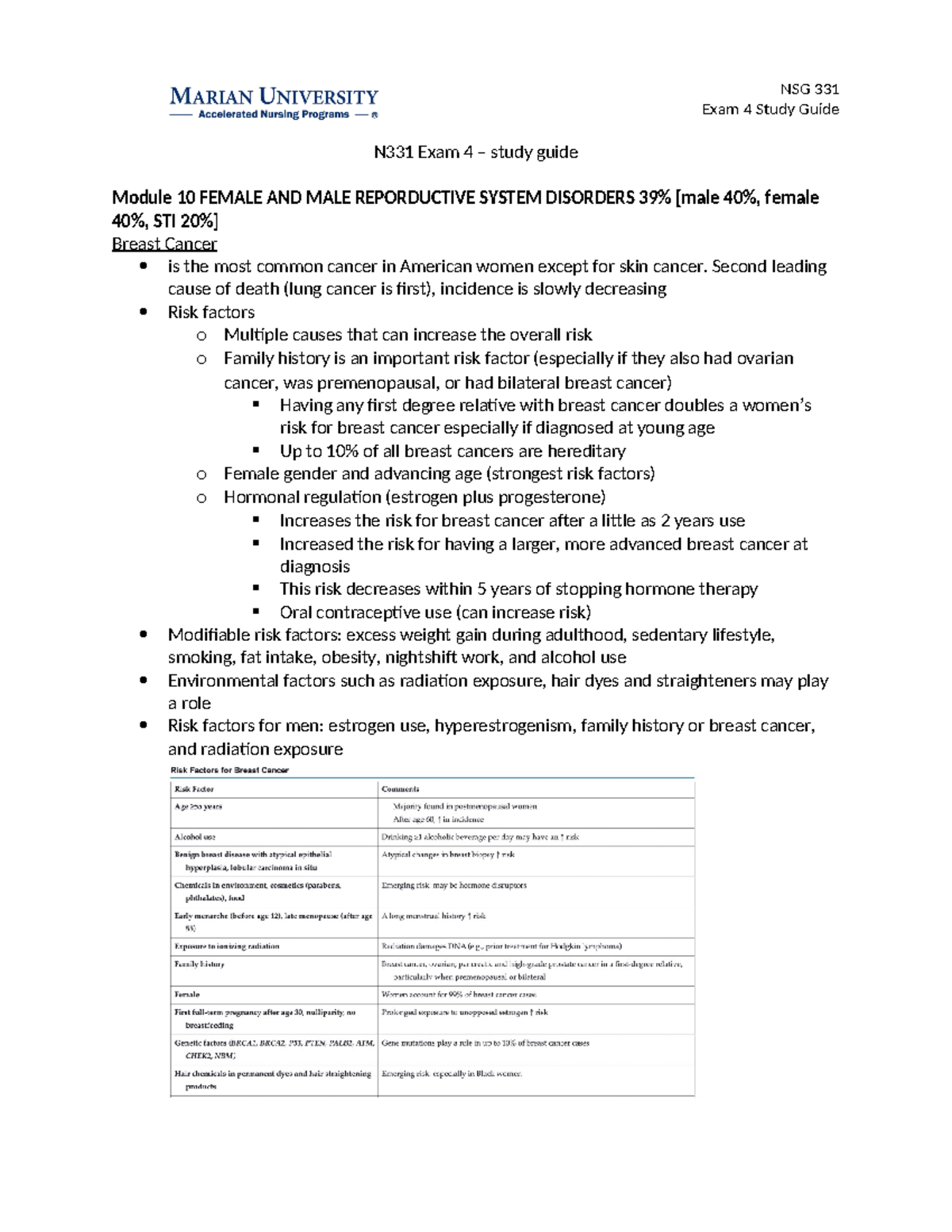 N331 Exam 4 study guide - Exam 4 Study Guide N331 Exam 4 – study guide ...