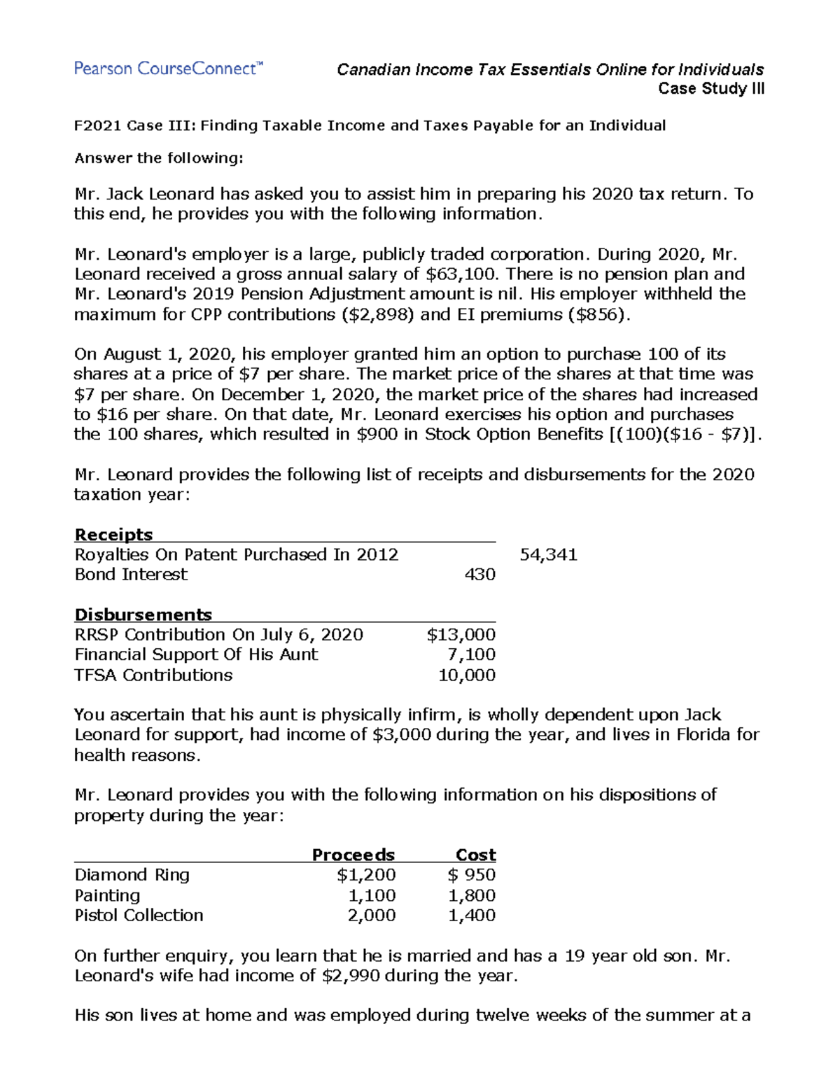 case study related to income tax