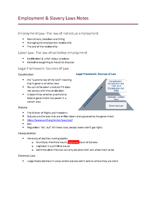 Employment and Labour Laws Ch 5 Note - Employment and Labour Laws Ch. 5 ...
