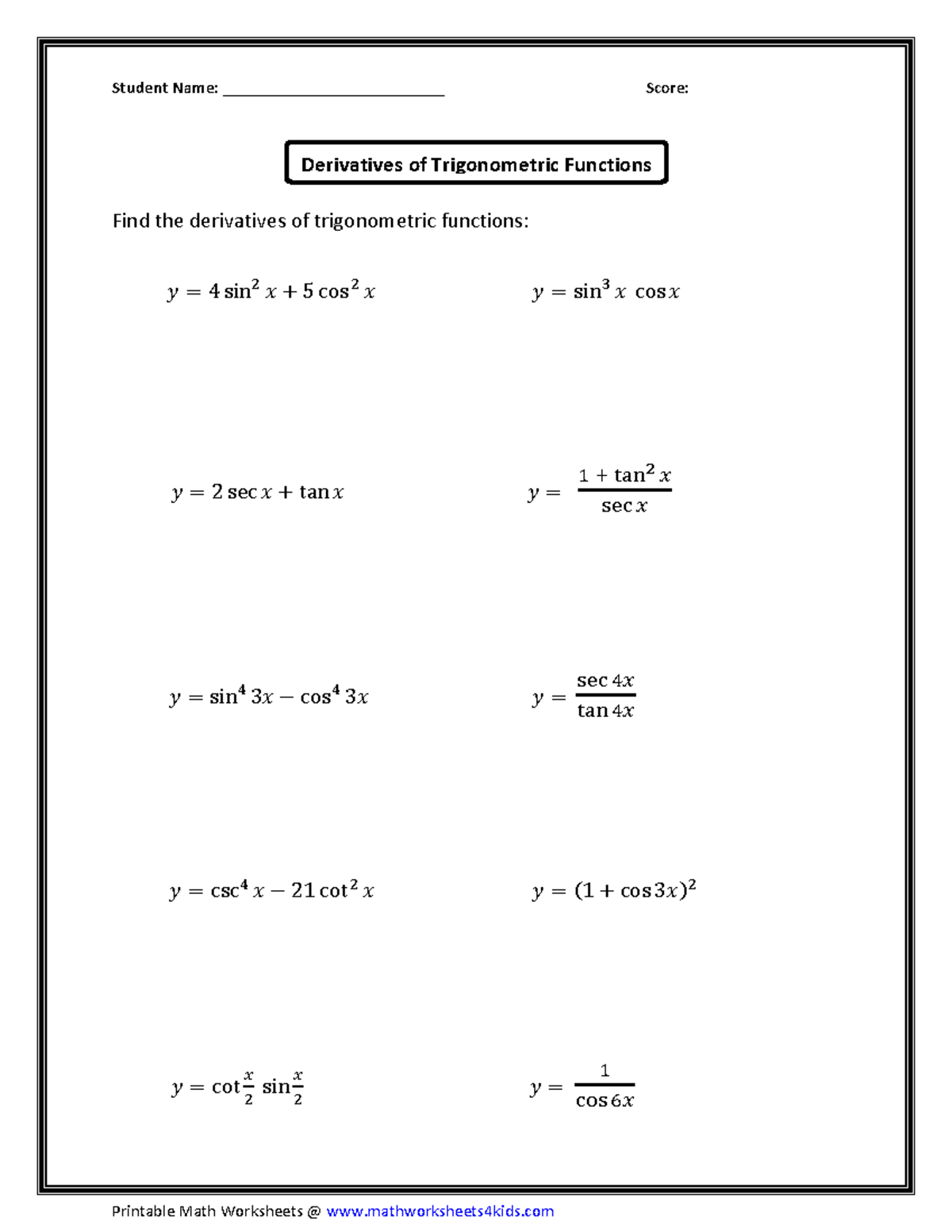 Trigonometric-functions, NOTES THAT CAN HELP GAIN UNDERSTANDING ...