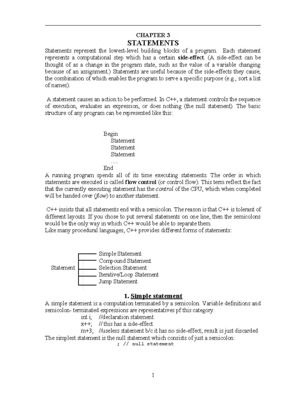 C++3 - Introduction to programming with c++ - CHAPTER 3 STATEMENTS ...