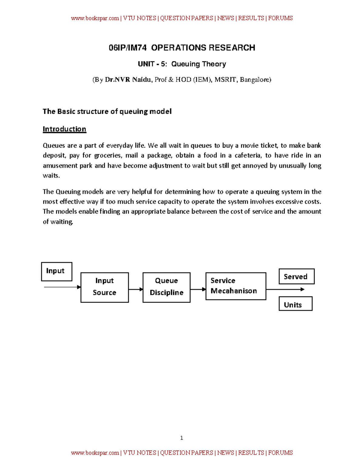 Module 4 Queueing Theory Operation Research - Research Methods - Studocu