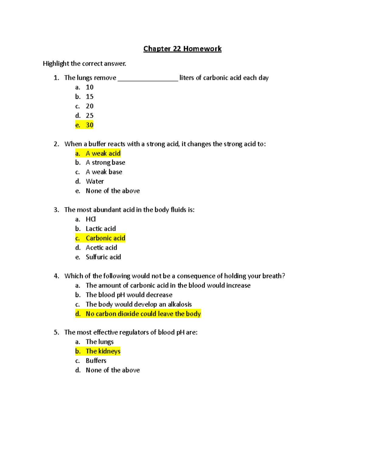 Chapter 22 Homework - Study - Chapter 22 Homework Highlight The Correct ...