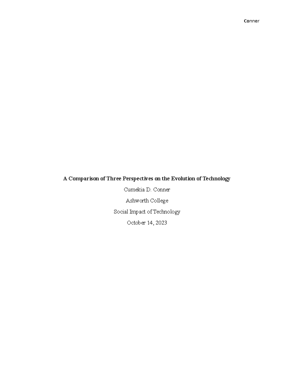 A Comparison of Three Perspectives on the Evolution of Technology - Studocu 