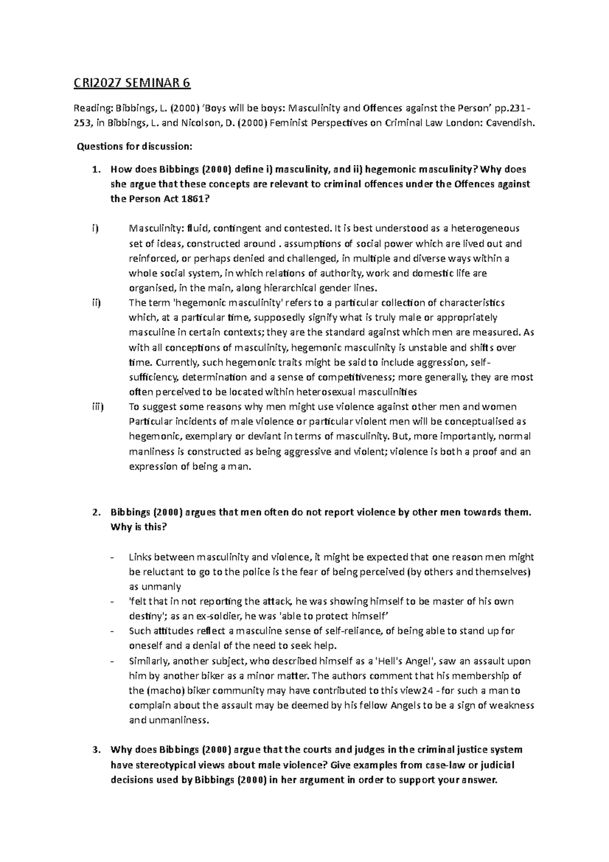 CRI2027 Seminar 6 Helen Baker CRI2027 EdgeHill Studocu