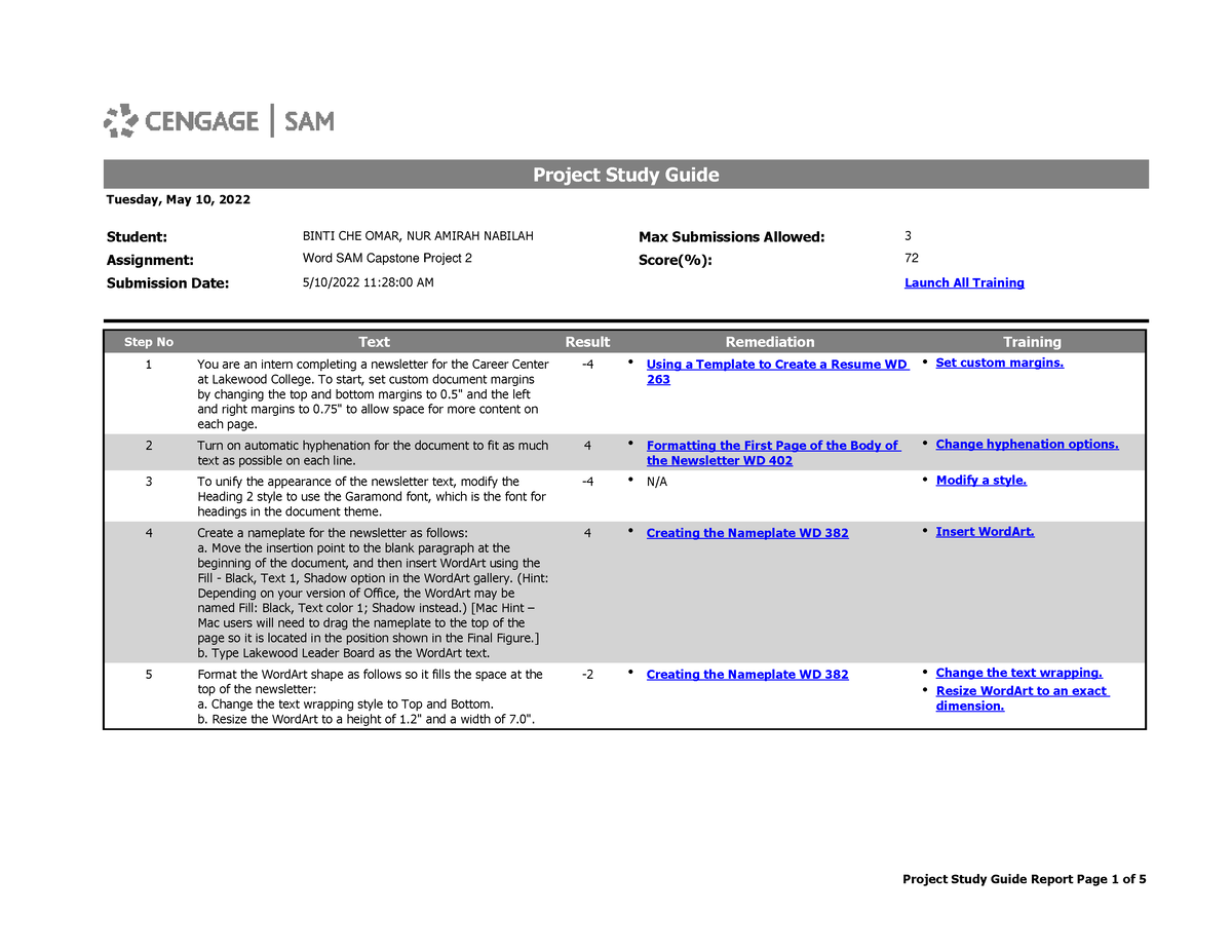 Project Student Study Guide - Project Study Guide Tuesday, May 10, 2022 ...