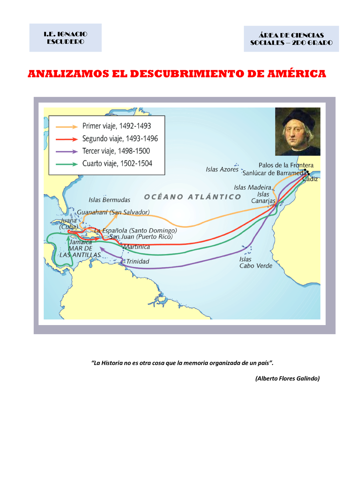 Analizamos EL Descubrimiento DE América Ficha PARA Segundo Grado CCSS ...