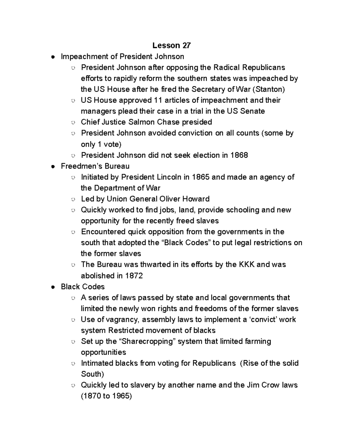 Lesson 27 Lecture notes 1 Lesson 27 Impeachment of President