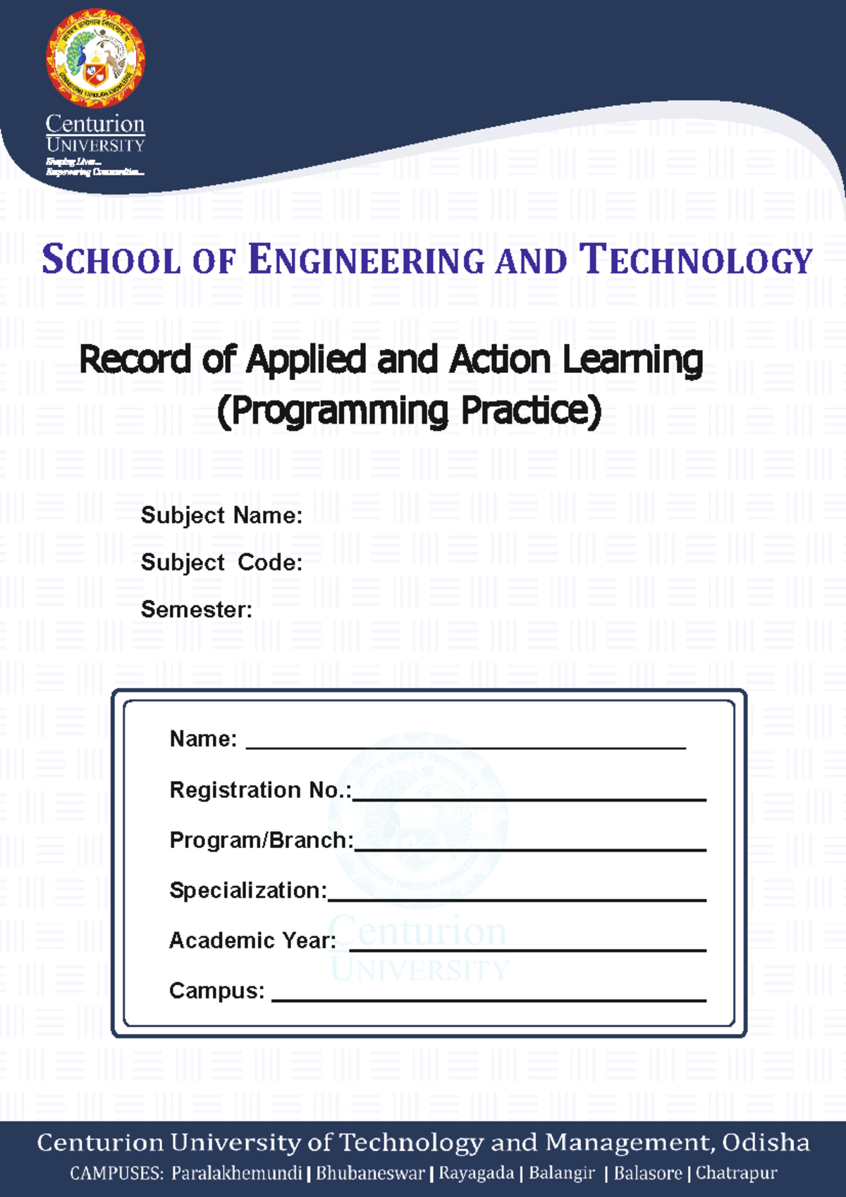 Record of Applied and Action Learning CSE -A4-4pgs - SCHOOL OF ...
