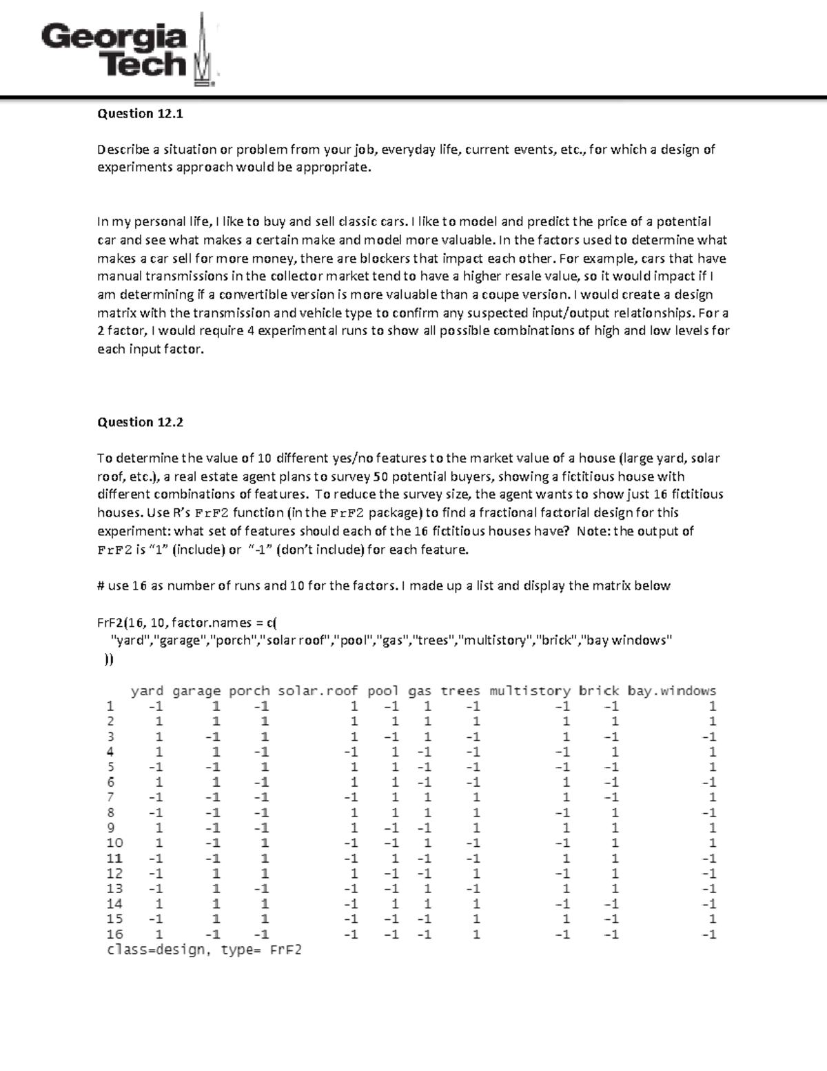 Hw9 - asdasdas - Question 12. Describe a situation or problem from