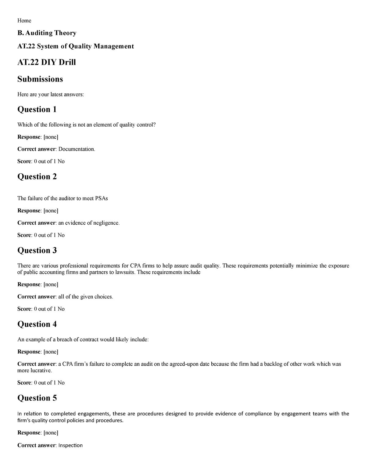 Submissions - B. Auditing Theory - AT.22 DIY Drill - Home B. Auditing ...