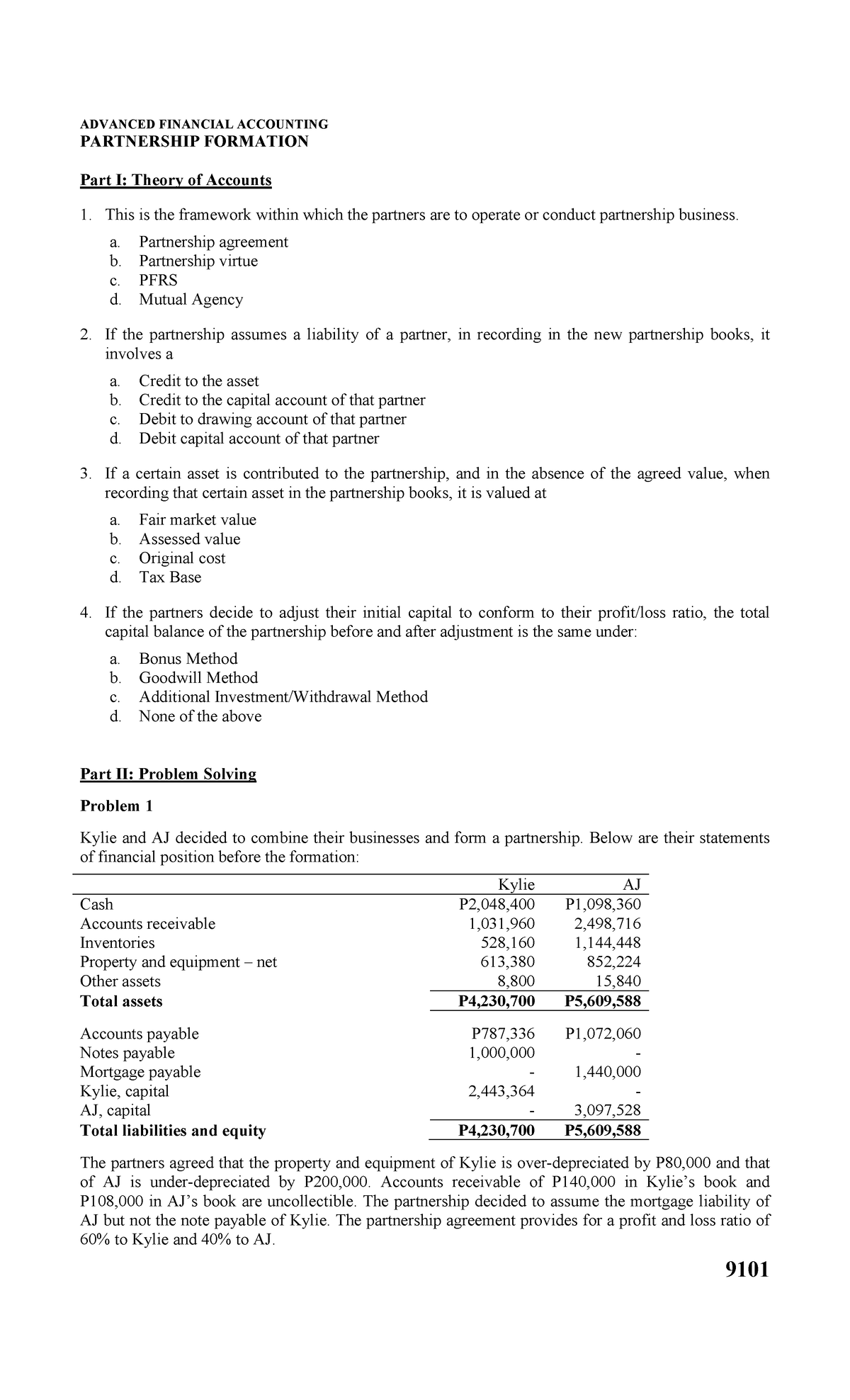 Partnership Accounting - ADVANCED FINANCIAL ACCOUNTING PARTNERSHIP ...