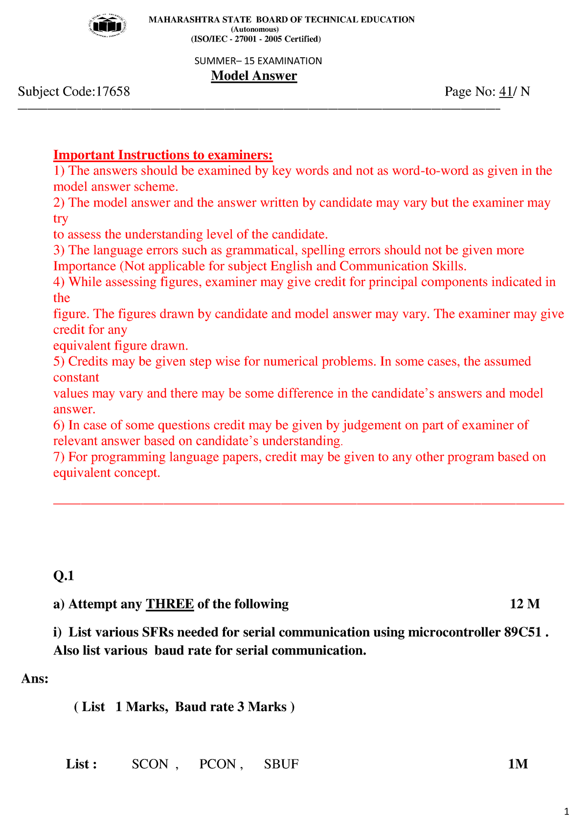 17658 2015 Summer Model Answer Paper - (Autonomous) (ISO/IEC - 27001 ...