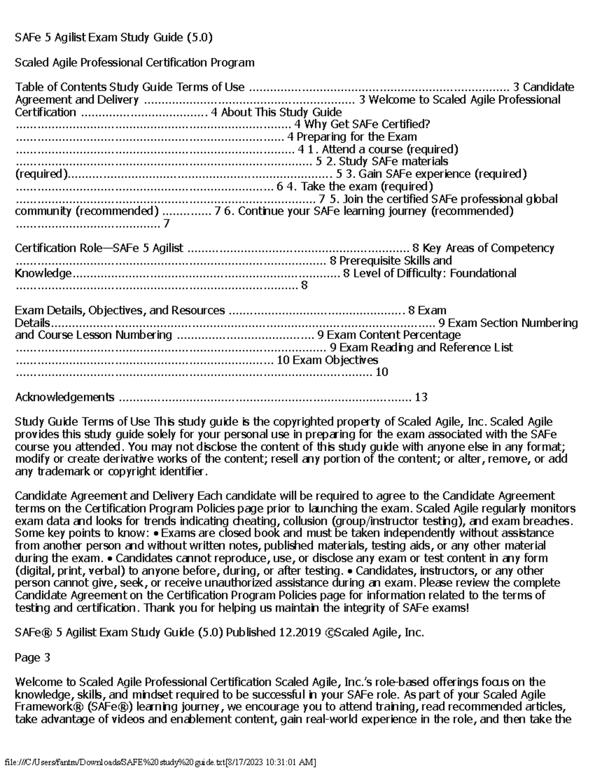 SAFE study guide SAFe 5 Agilist Exam Study Guide (5) Scaled Agile