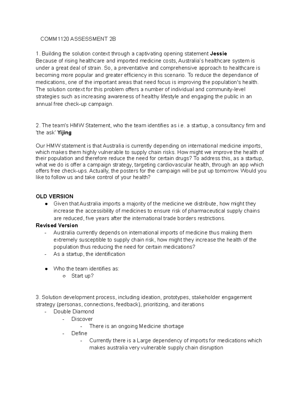 COMM1120 Assessment 2B - COMM1120 ASSESSMENT 2B Building The Solution ...