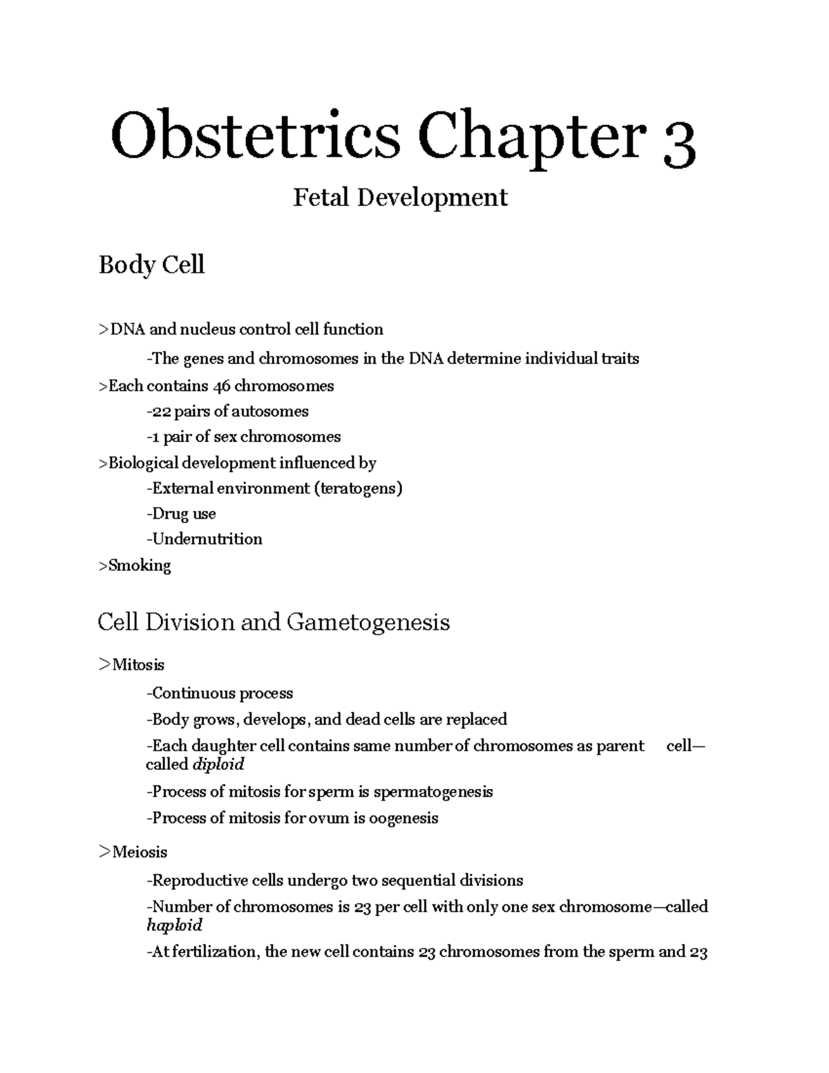 Obstetrics Chapter 3 - Lecture Notes - Obstetrics Chapter 3 Fetal ...