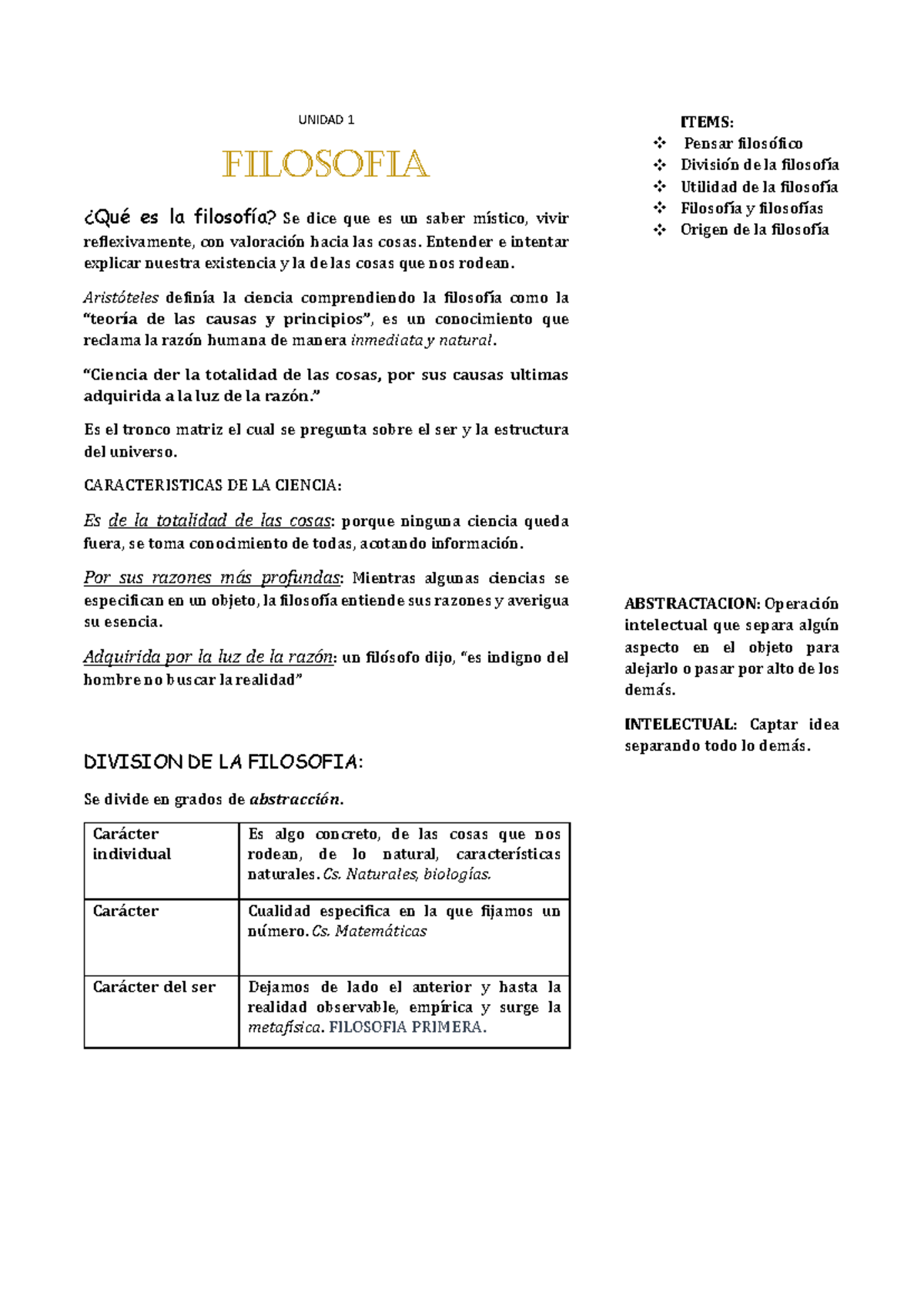 Filosofia Unidad 1 Rrii 1 Año - UNIDAD 1 FILOSOFIA ¿Qué Es La Filosofía ...