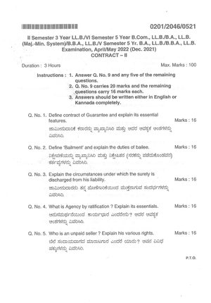 Law Of Contract 2 Second Semester Of LLB. - KLE LAW ACADEMY BELAGAVI ...