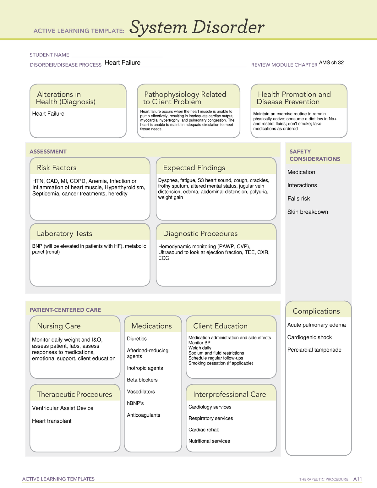 ATI Example of a Concept Map - ACTIVE LEARNING TEMPLATES THERAPEUTIC ...