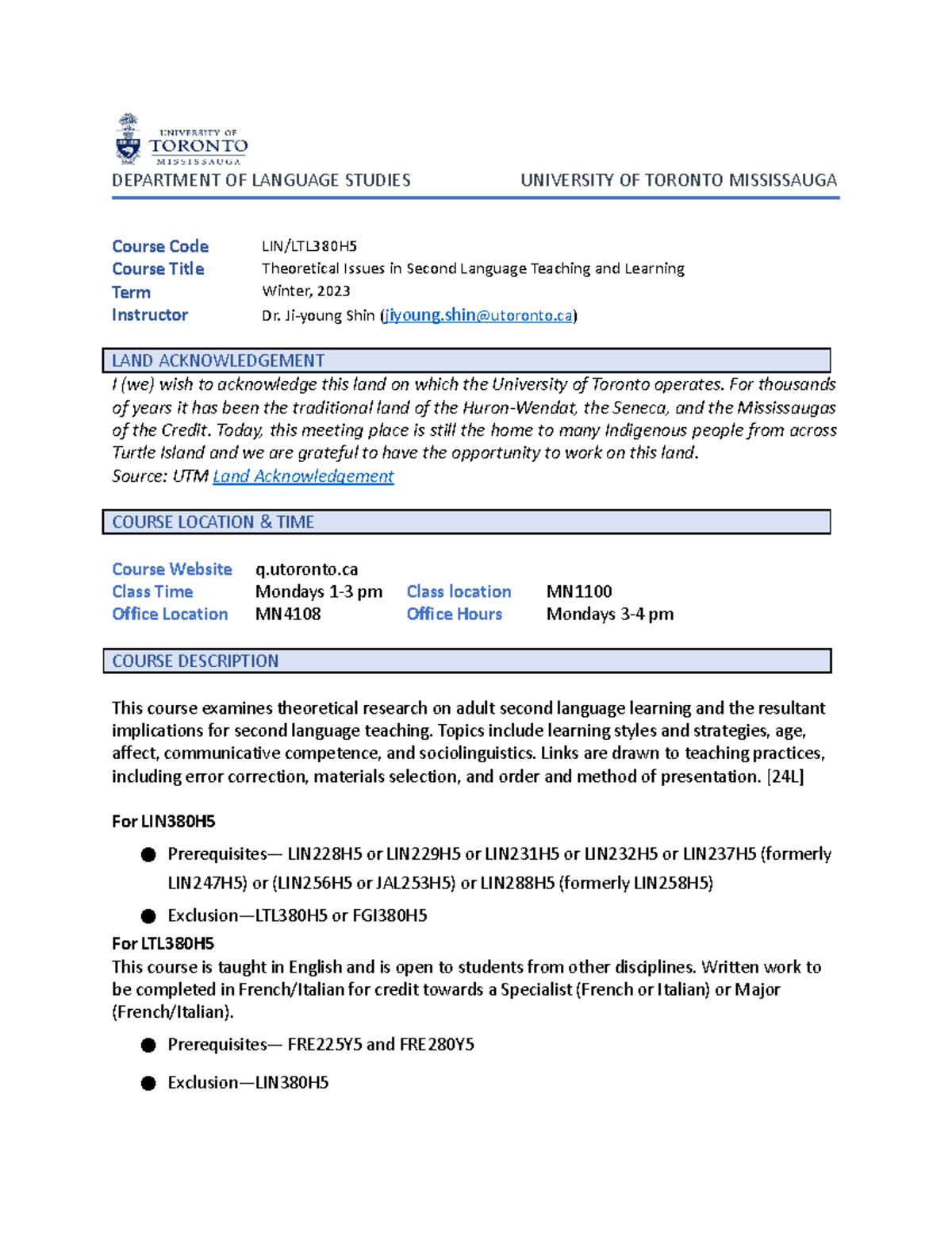 Syllabus LIN-LTL380 Win2023 SHIN - DEPARTMENT OF LANGUAGE STUDIES ...