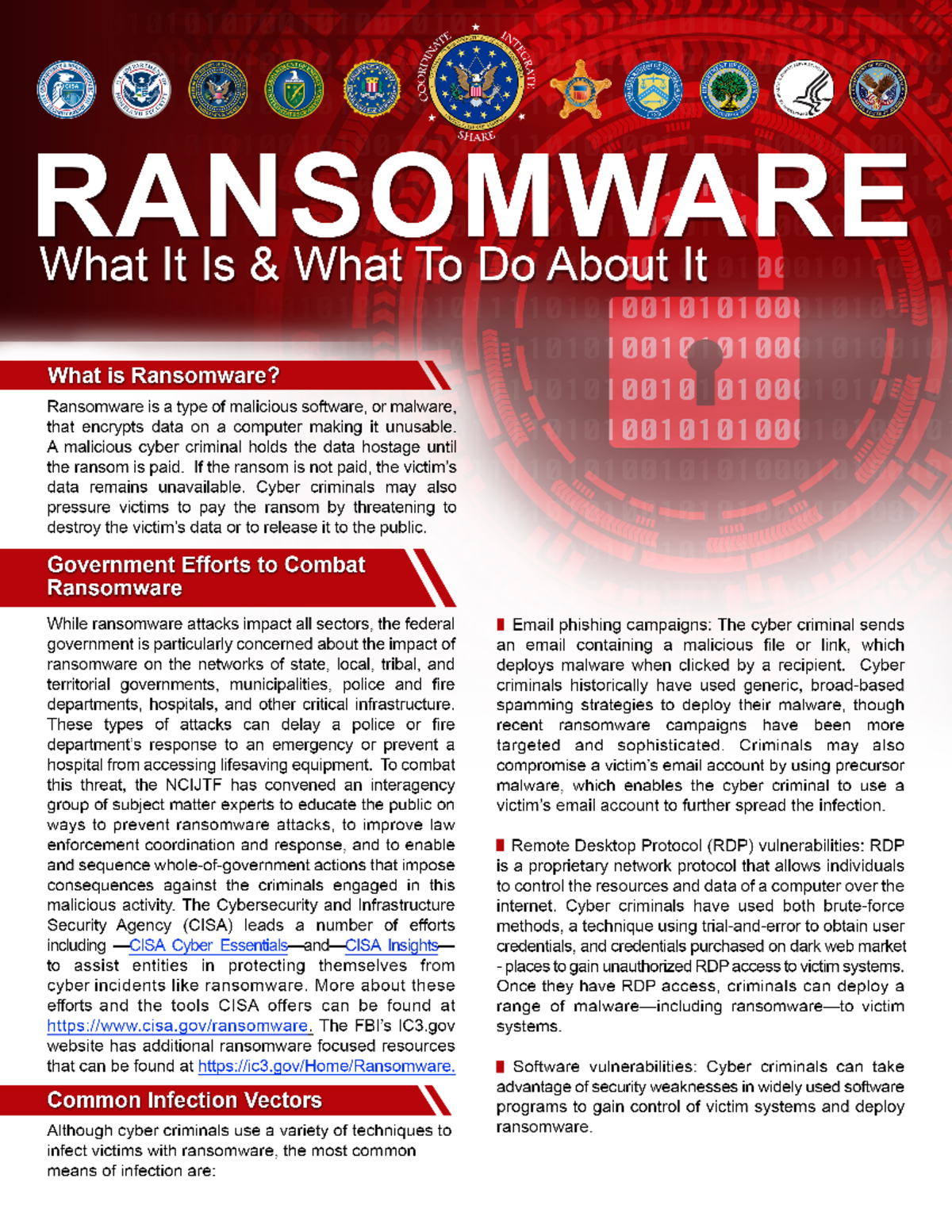 Ransomware Fact Sheet - Apuntes - INFRA RANSOMWARE What It Is What To ...