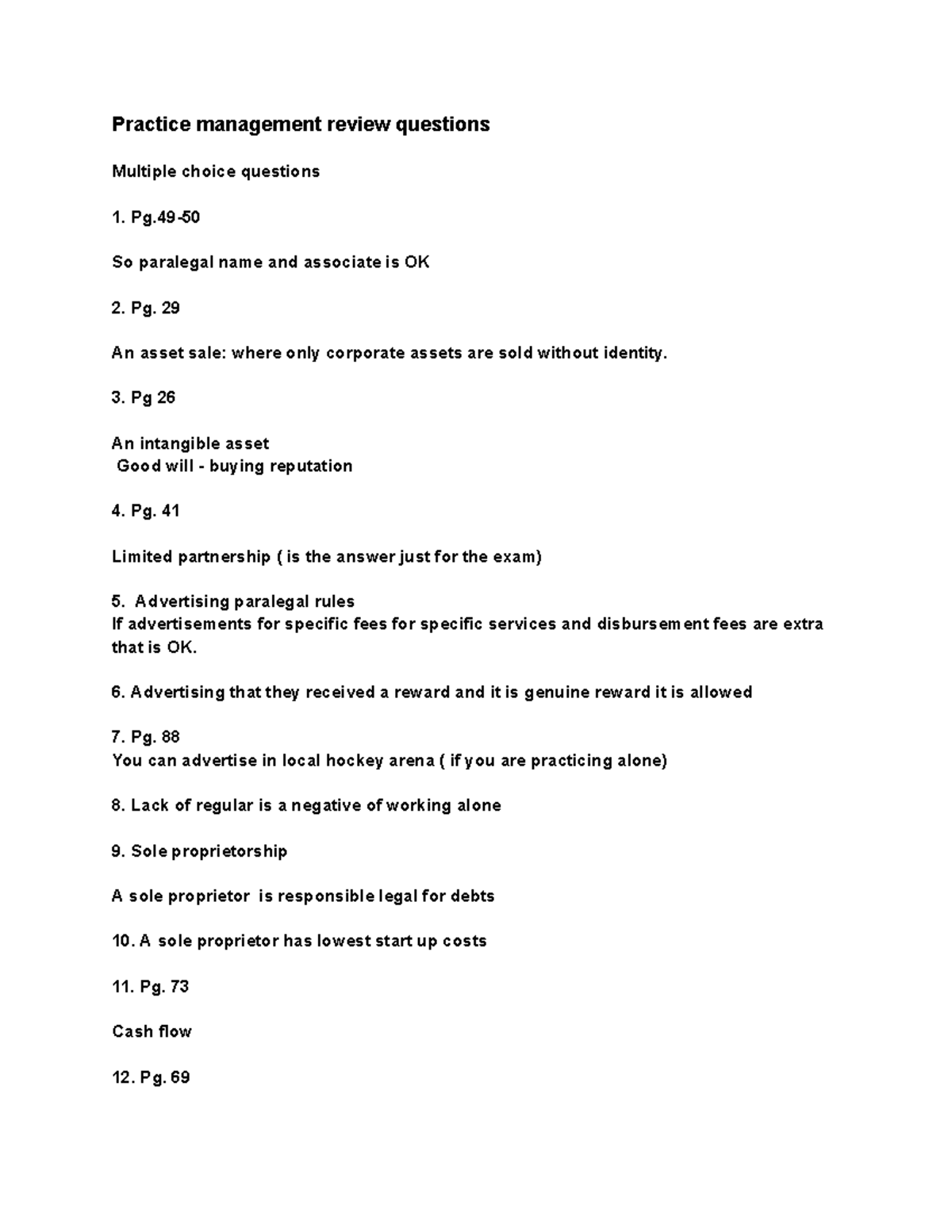 Review Exam 11.11.2024 Practice management - Practice management review ...