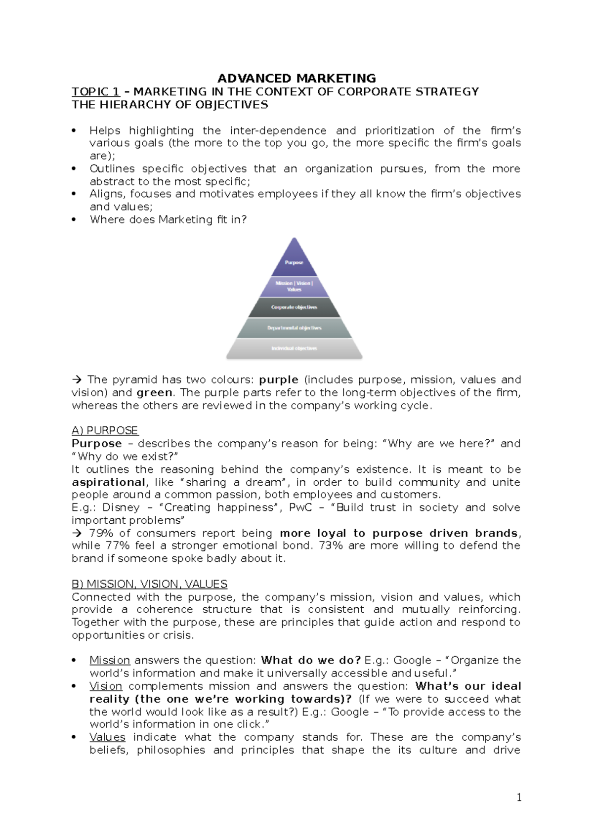 Advanced Marketing Notes.docx ADVANCED MARKETING TOPIC 1 MARKETING