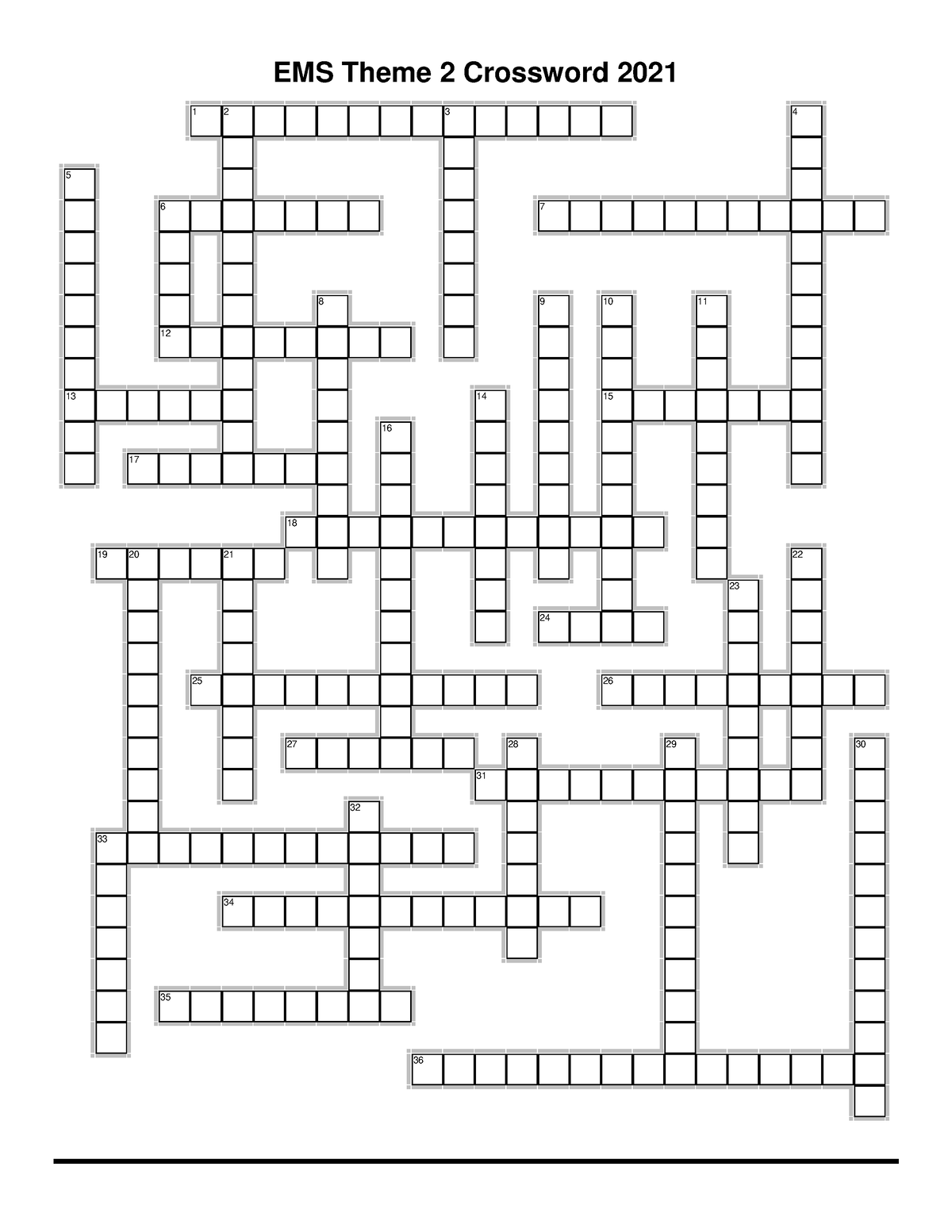 EMS Theme 2 Blank Crossword 2022 EclipseCrossword EMS Theme 2