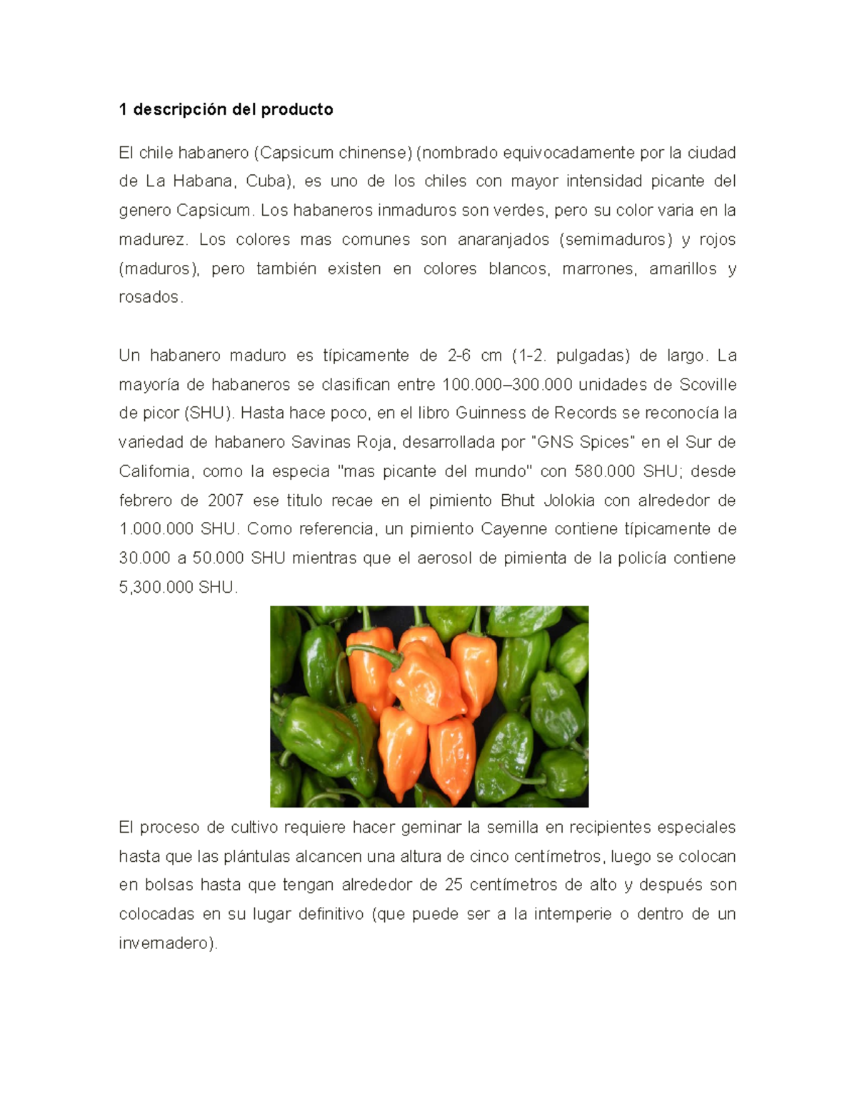 Chile habanero word 1 descripción del producto El chile habanero