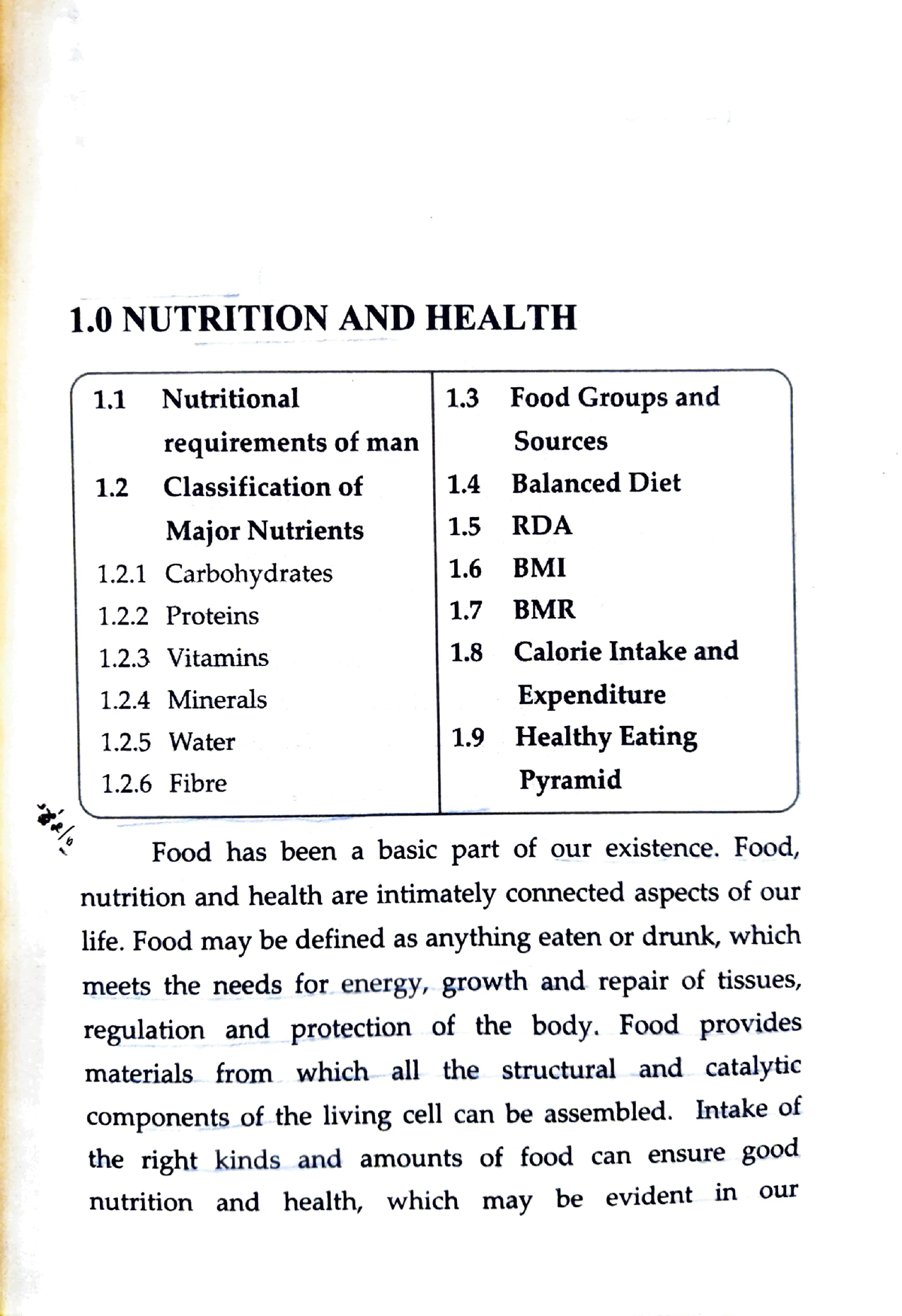 Nutrition And Health Introduction - 1 NUTRITION AND HEALTH 1 ...