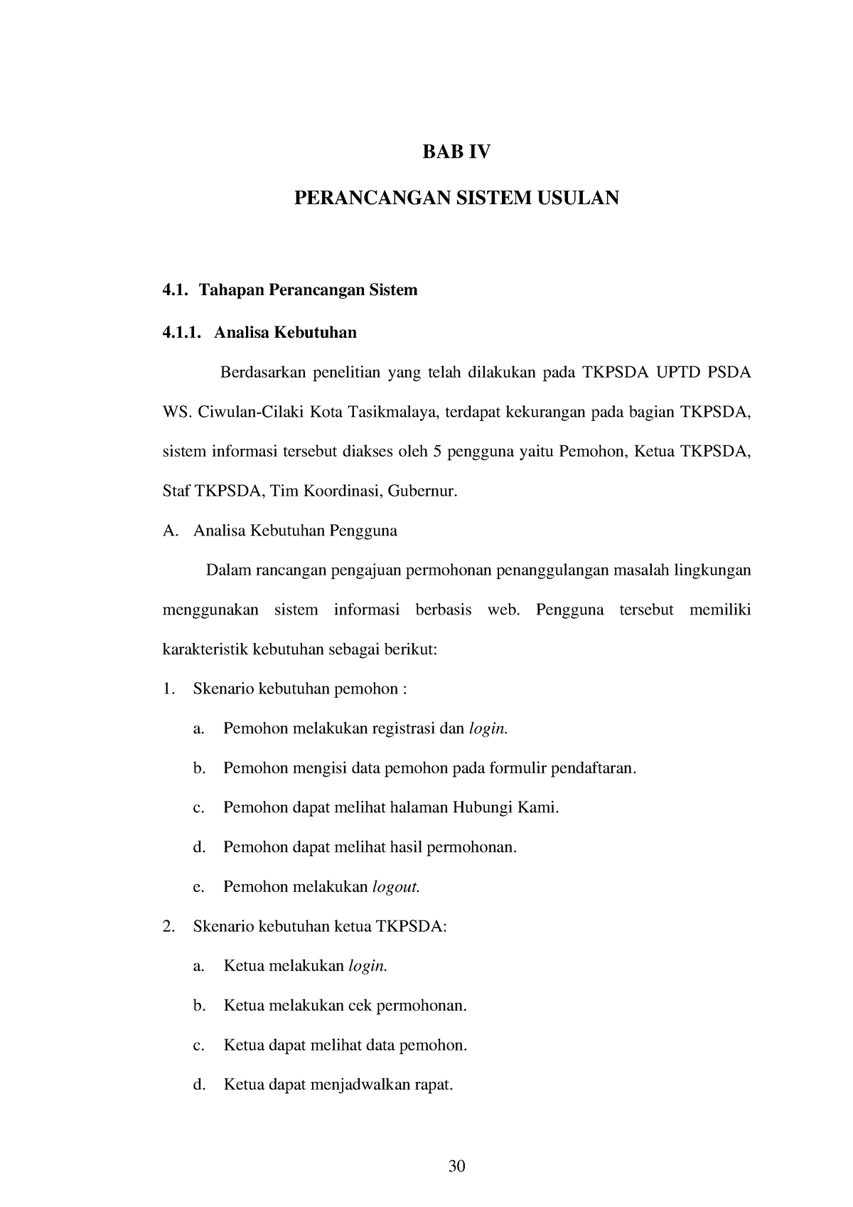 BAB IV Perancangan Sistem Informasi - 30 BAB IV PERANCANGAN SISTEM ...