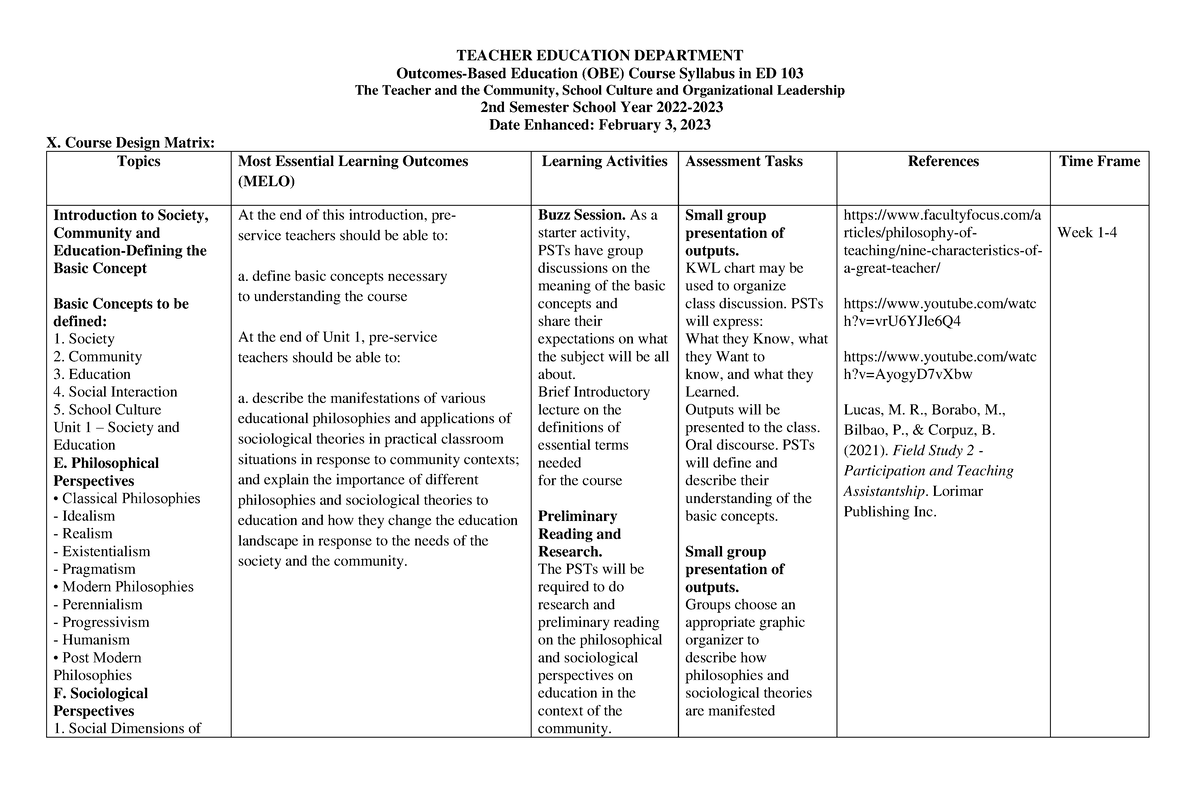 The Teaching Profession for upload - TEACHER EDUCATION DEPARTMENT ...