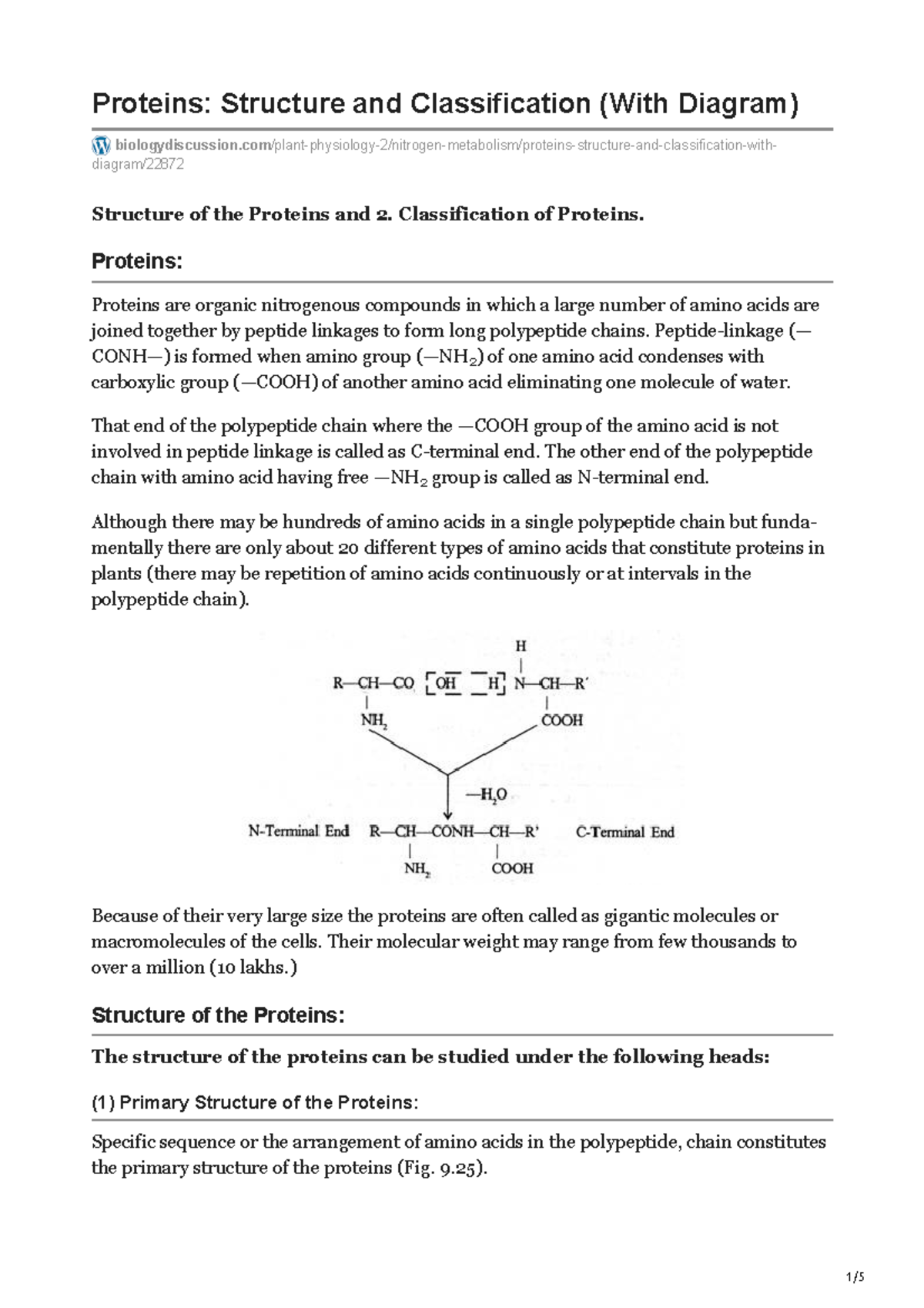 Structure and Classification With