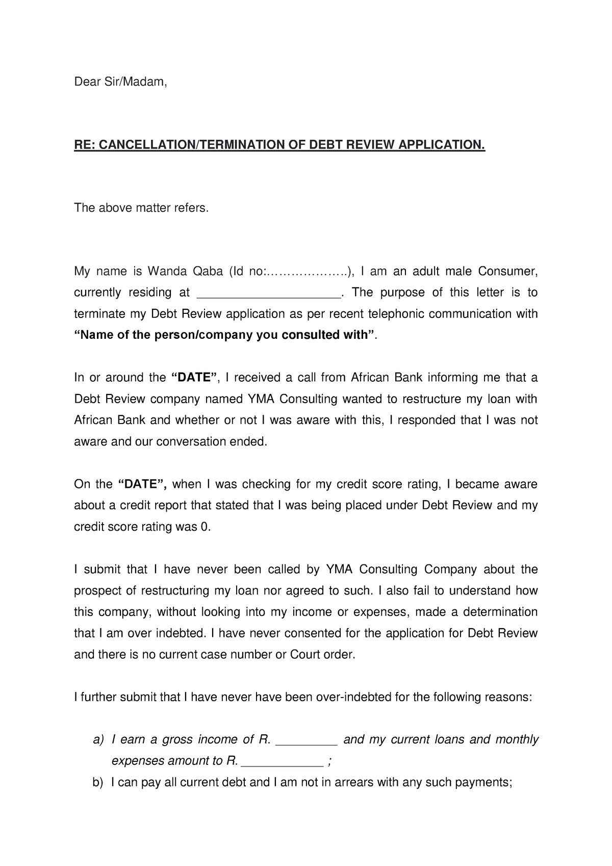 cancellation-letter-debt-review-dear-sir-madam-re-cancellation