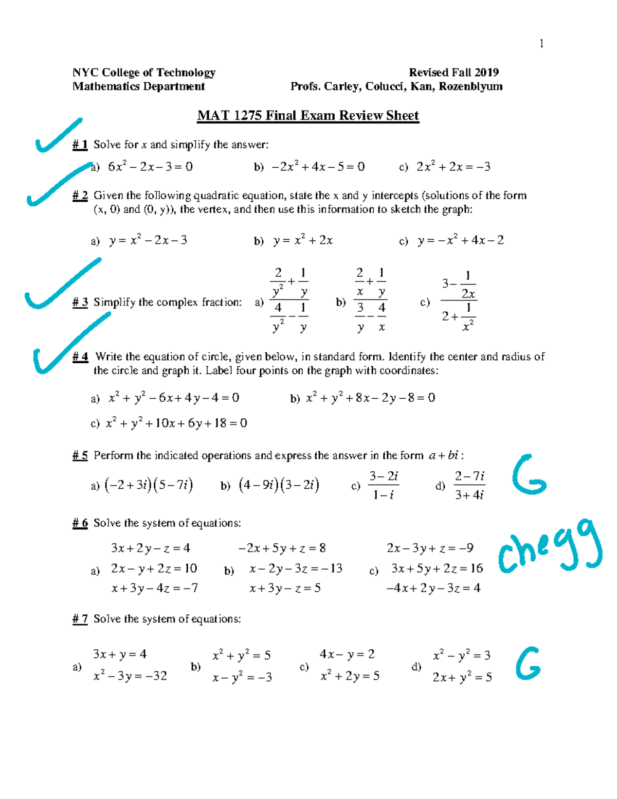 Mat1275final Review Mat 1275 College Algebra And Trigonometry Studocu