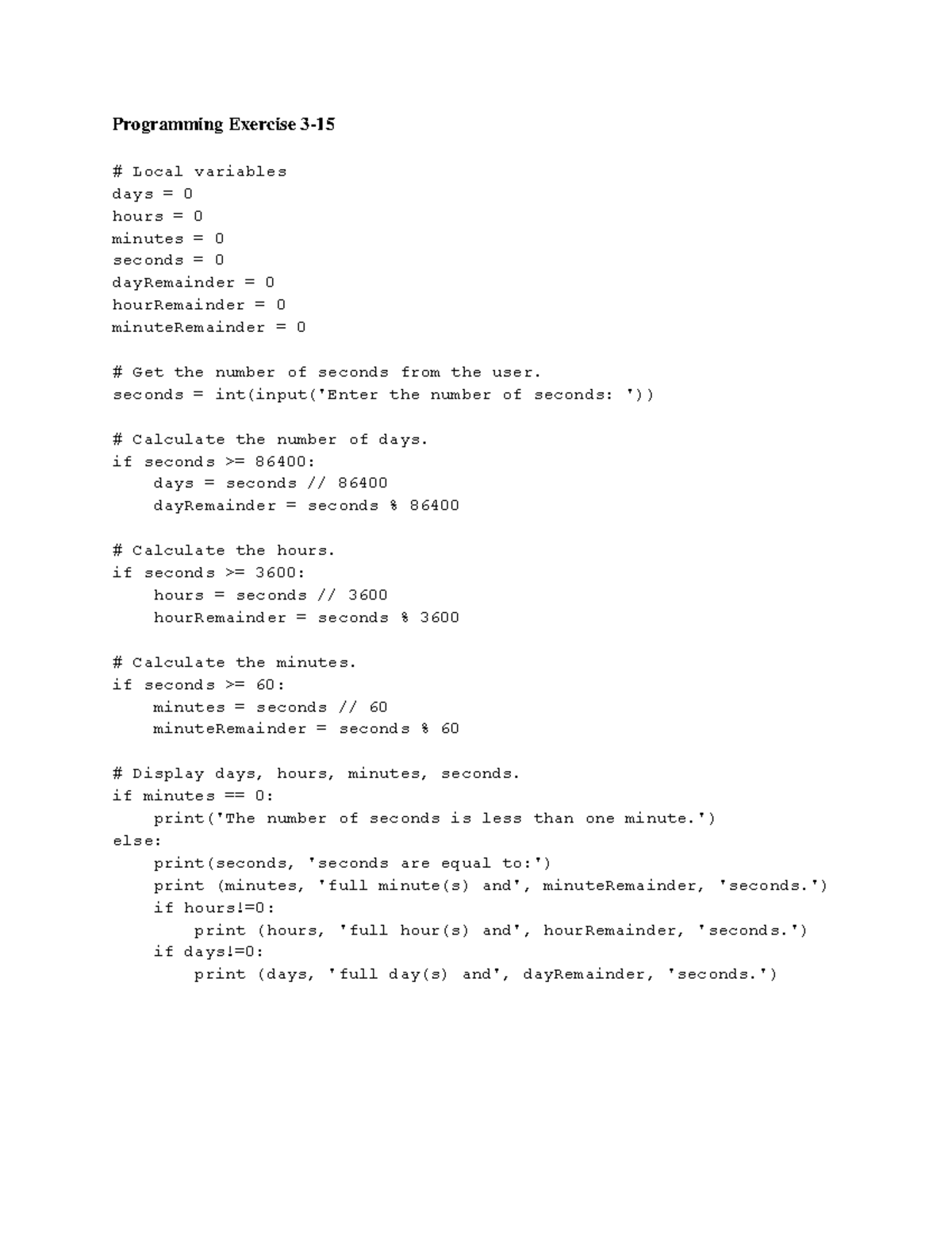 Introduction to Programming Sample Exam Paper & Solutions 2015/2016 ...