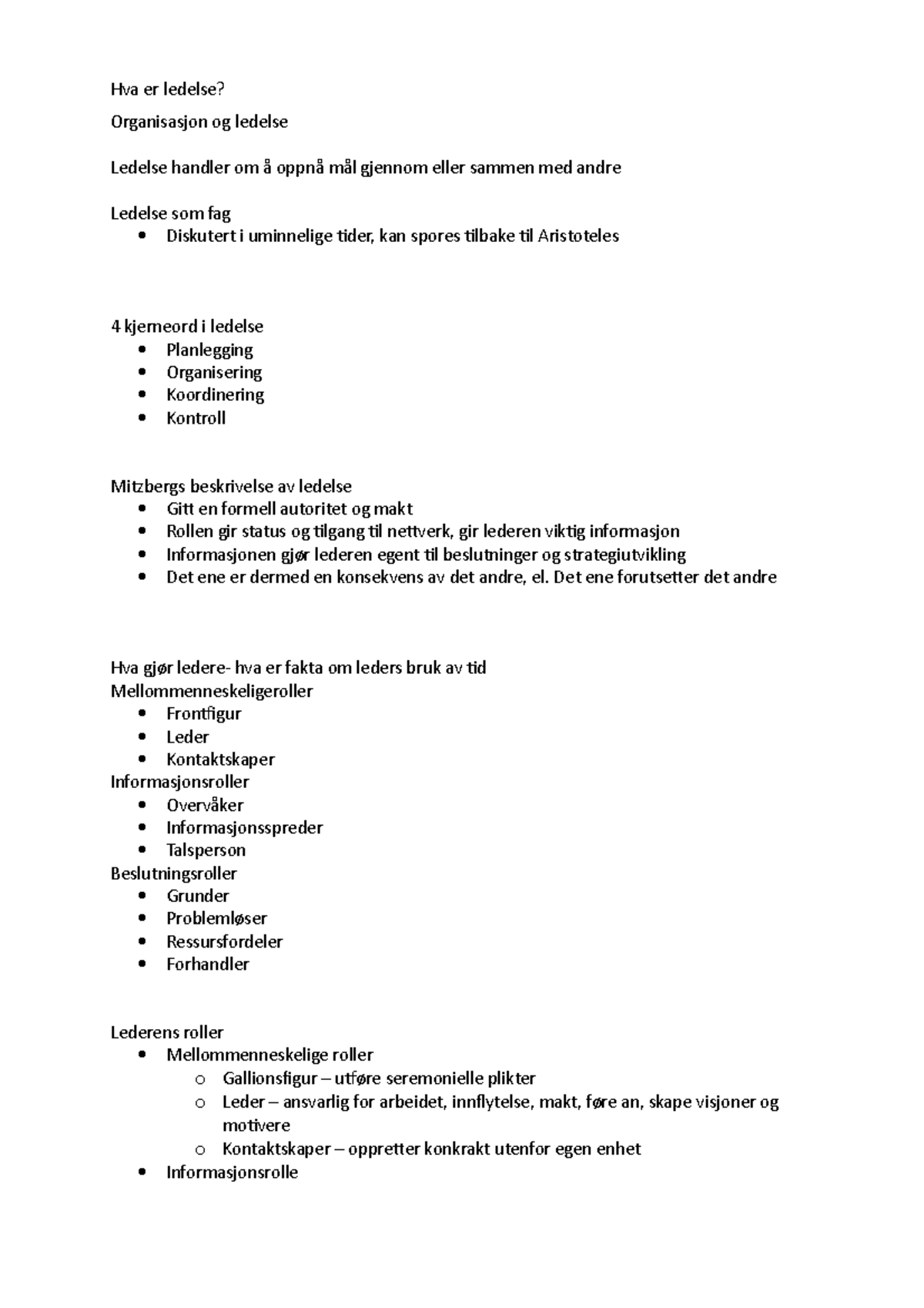 Organisasjon Og Ledelse Hva Er Ledelse - Organisasjon Og Ledelse ...