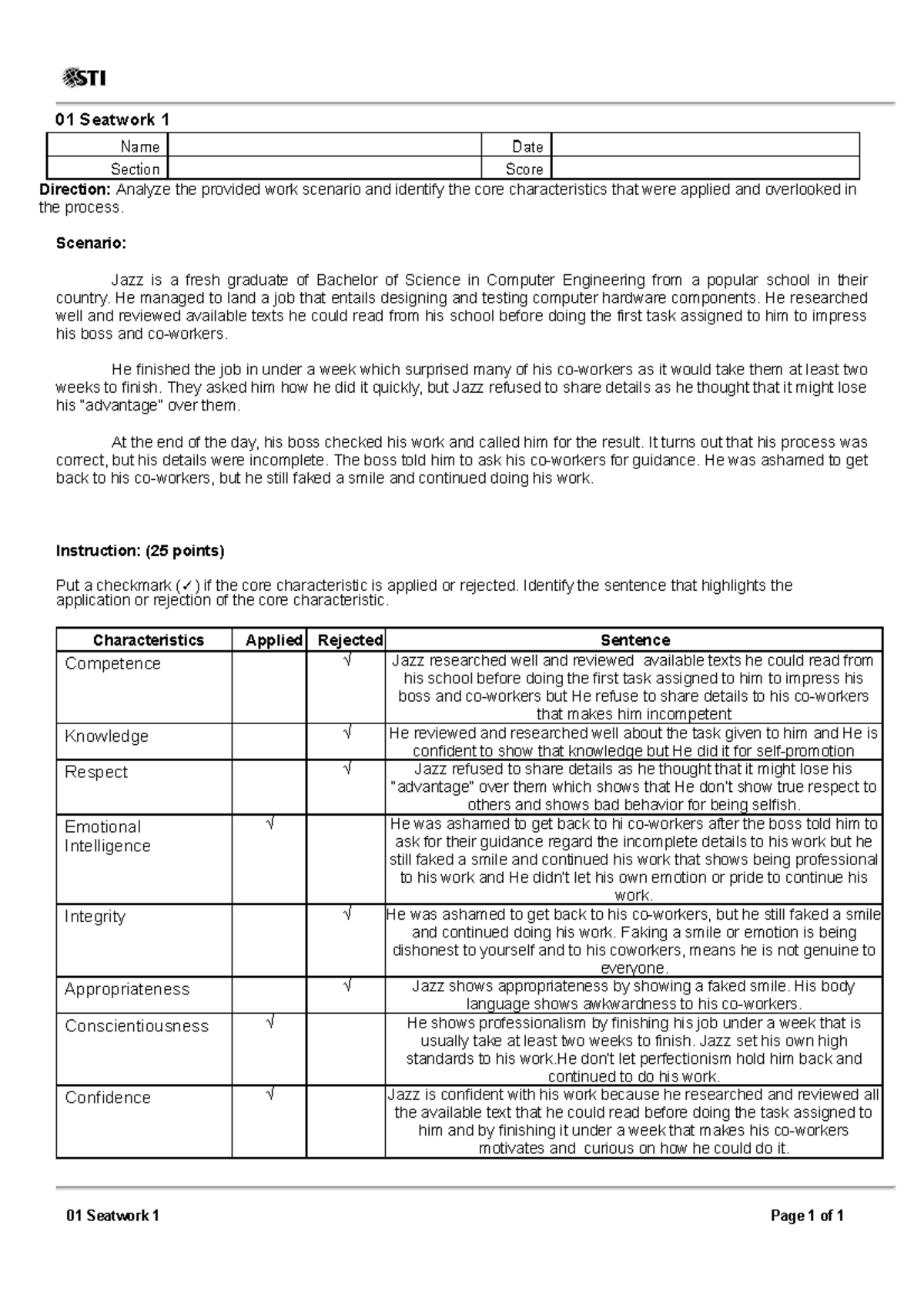 01 seatwork 1 cpe laws Subject CpE Law Course Computer Engineering