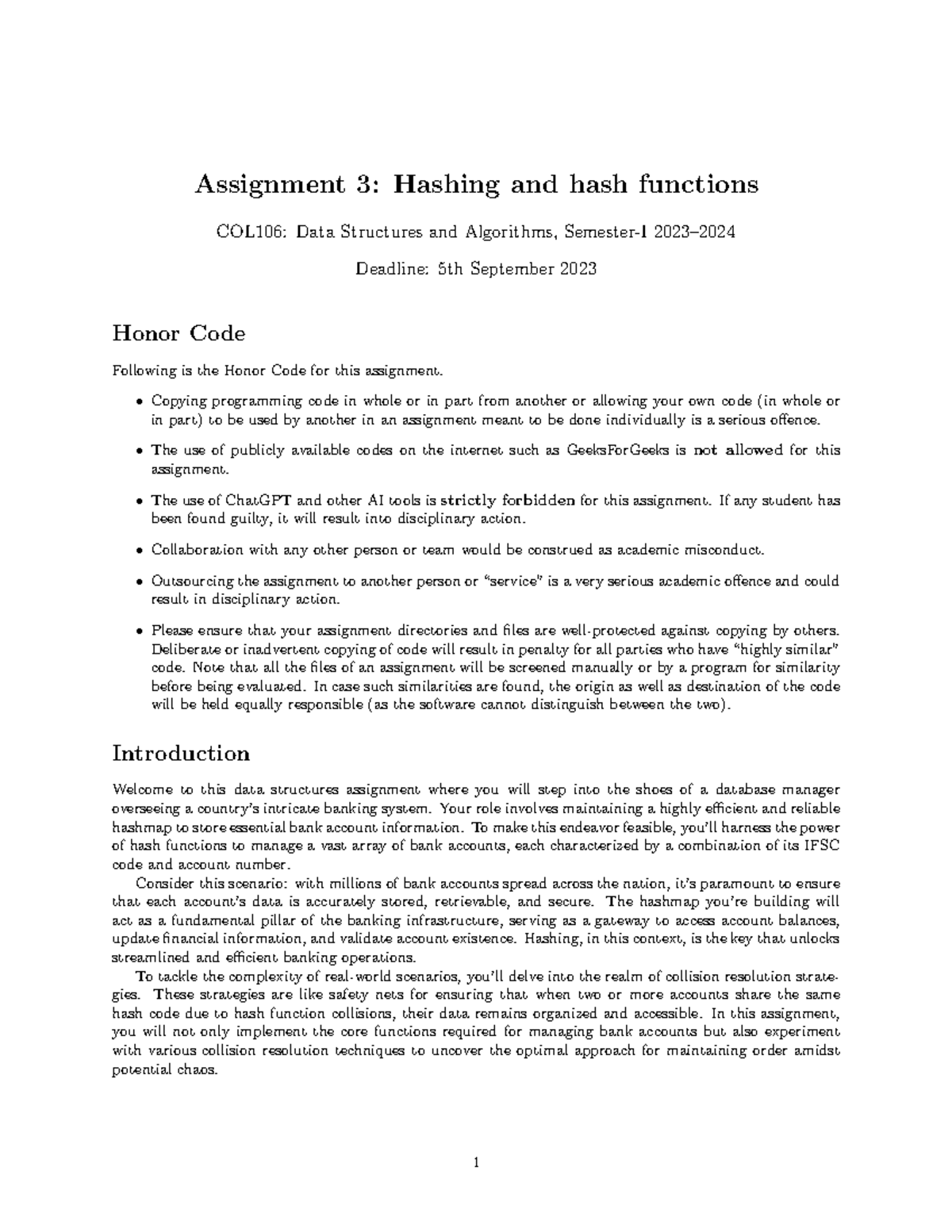 Assignment 3 - Copying programming code in whole or in part from ...