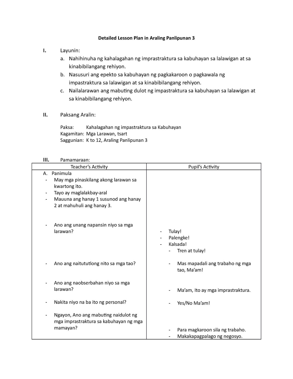 example of detailed lesson plan in araling panlipunan