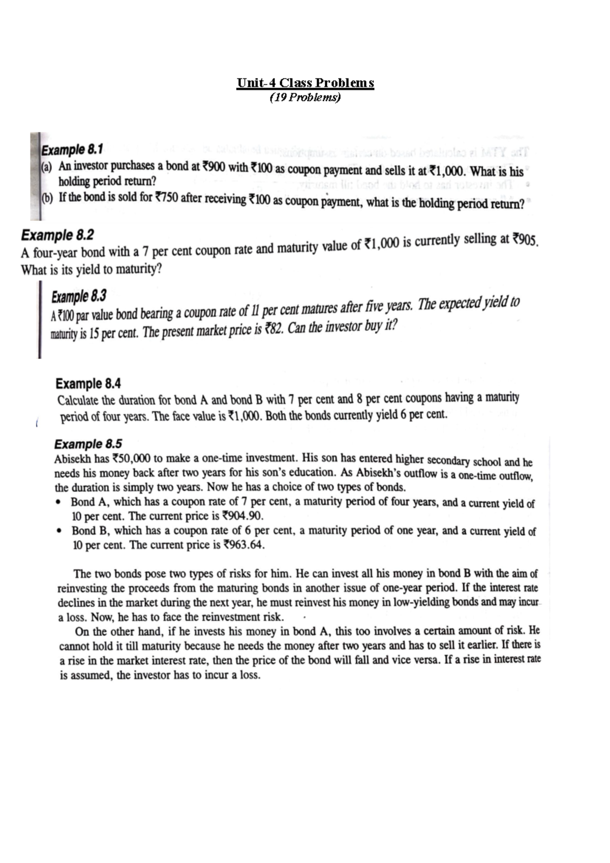 Unit-4 (Class Problems) - BCom (Honours) - Unit -4 Class Problems (19 ...