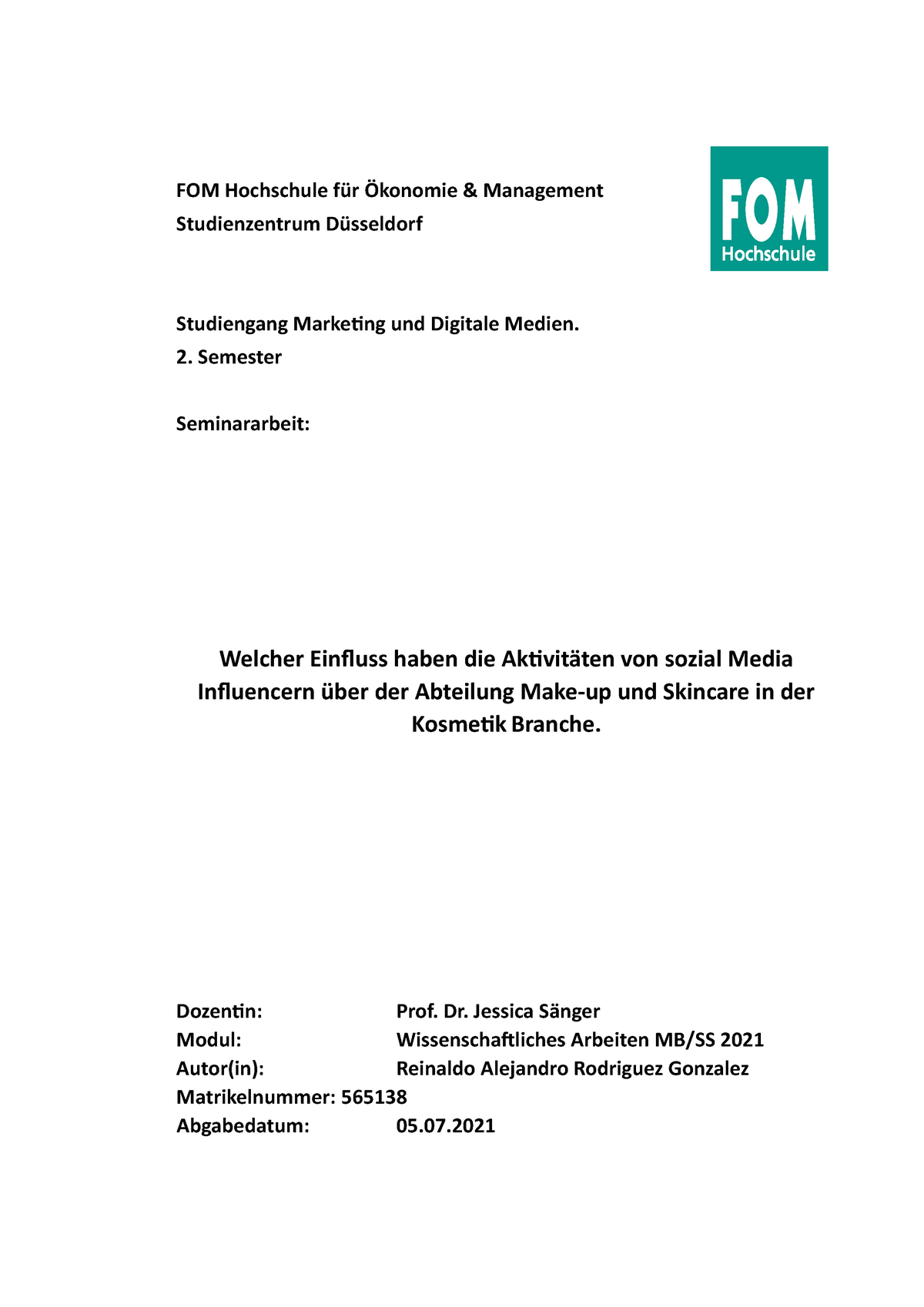 bachelor thesis fom beispiel