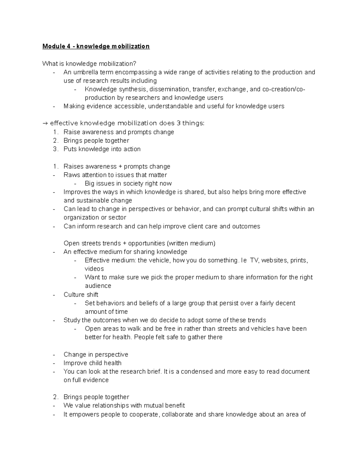 Module 4 - Professor: Dr.Serene Kerpan topics include: → effective ...