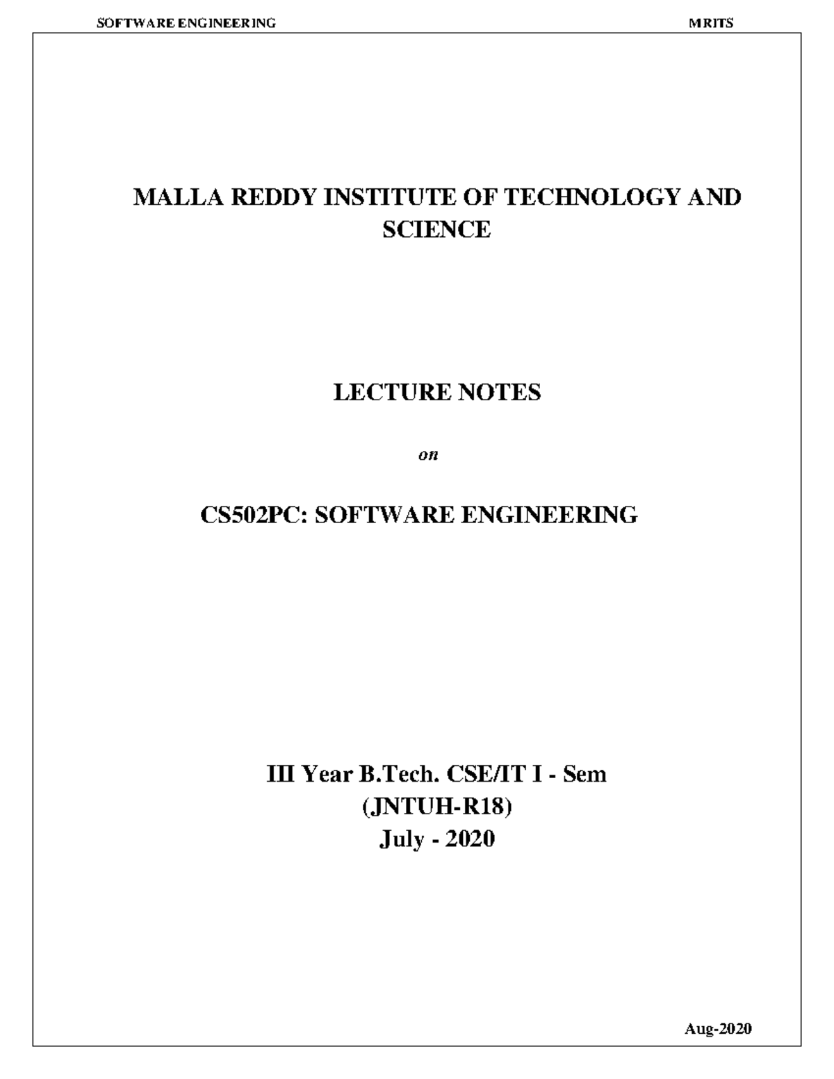 Unit-2p - Juj - MALLA REDDY INSTITUTE OF TECHNOLOGY AND SCIENCE LECTURE ...