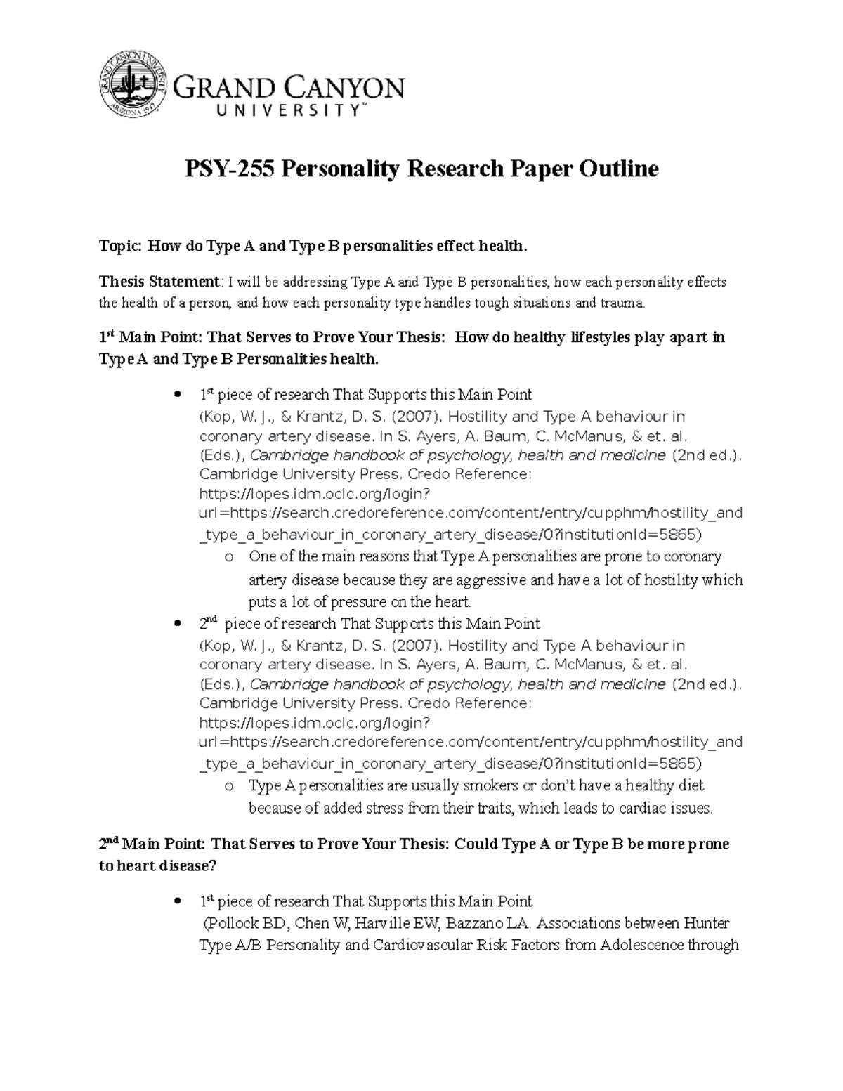 PSY255-RS-Outline - Assignments - PSY-255 Personality Research Paper ...