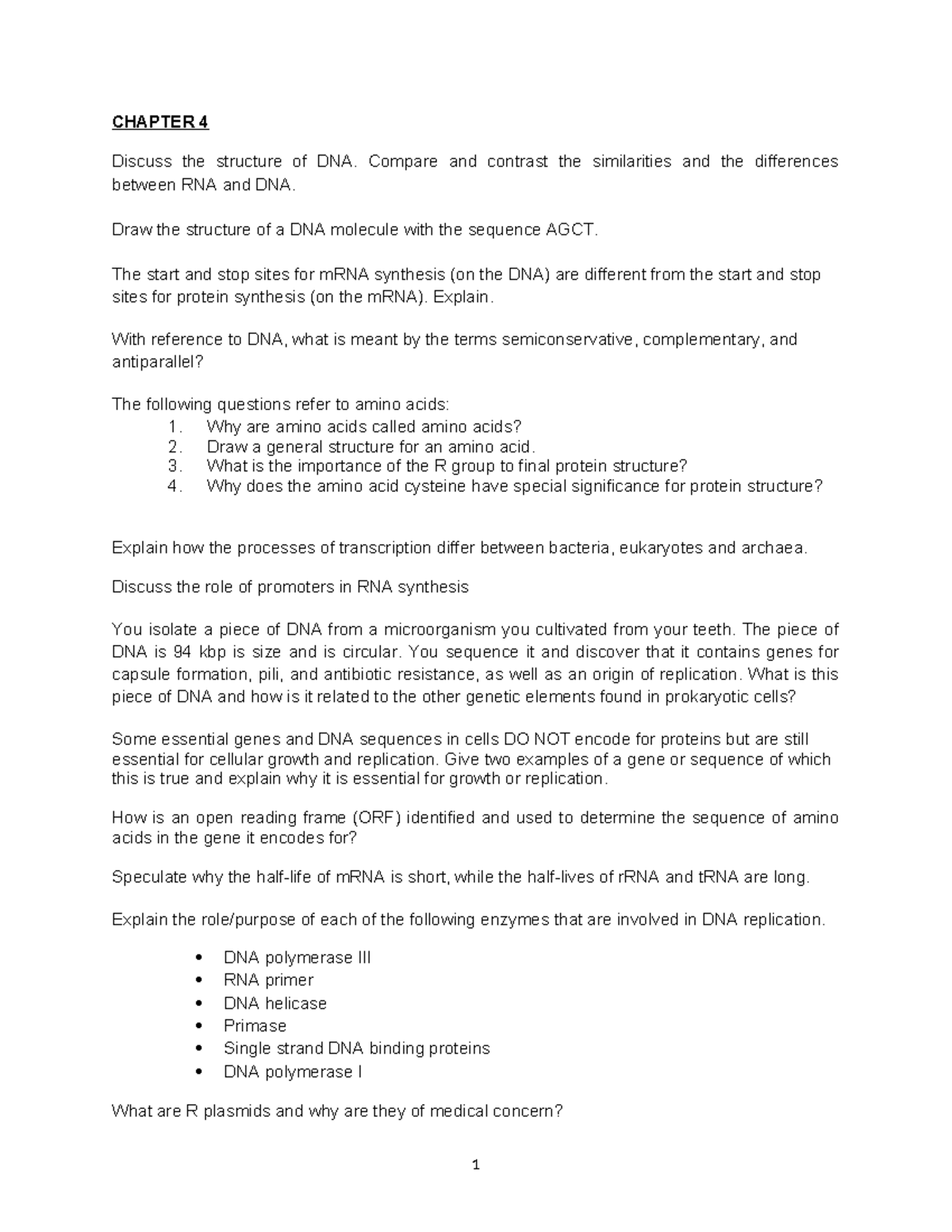 Sample questions Semester test 1 (1) - Copy - CHAPTER 4 Discuss the ...