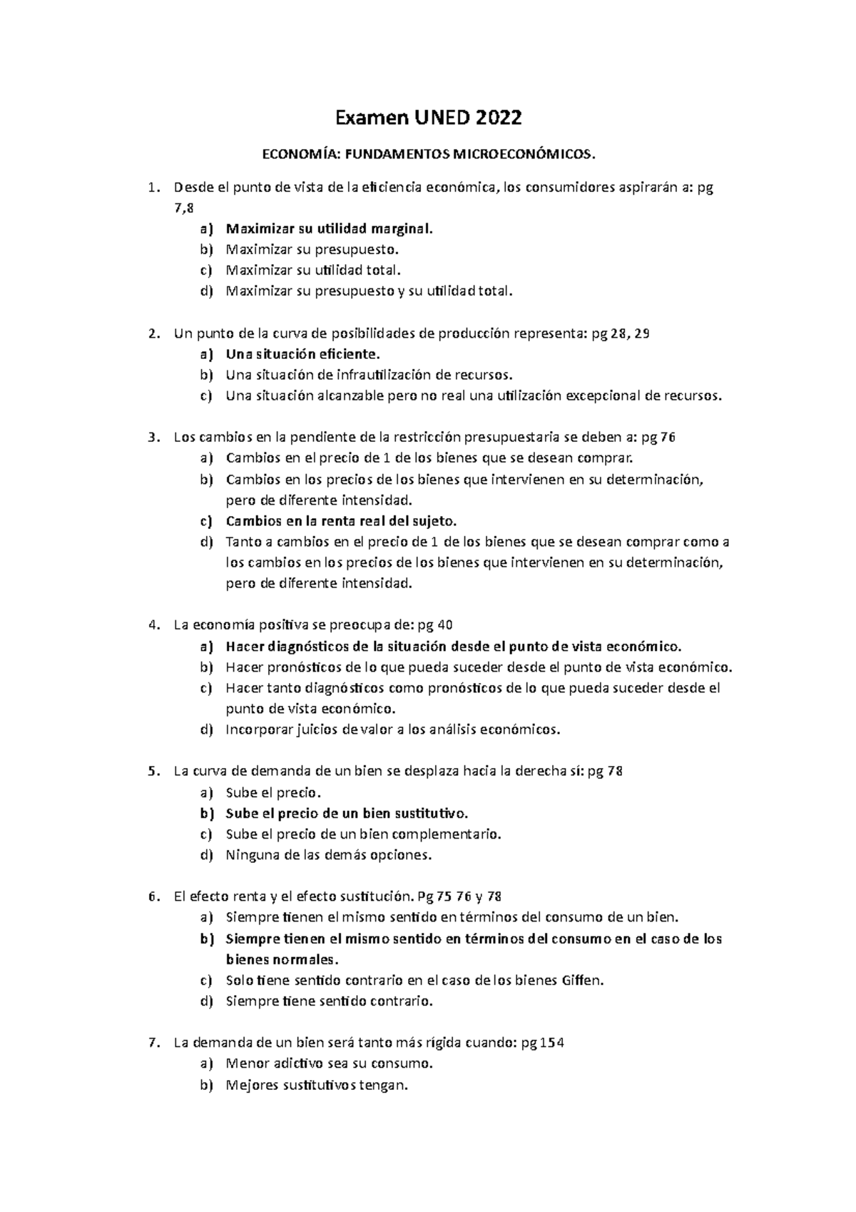 Examen 2022 - Examen UNED 2022 ECONOMÍA: FUNDAMENTOS MICROECONÓMICOS ...