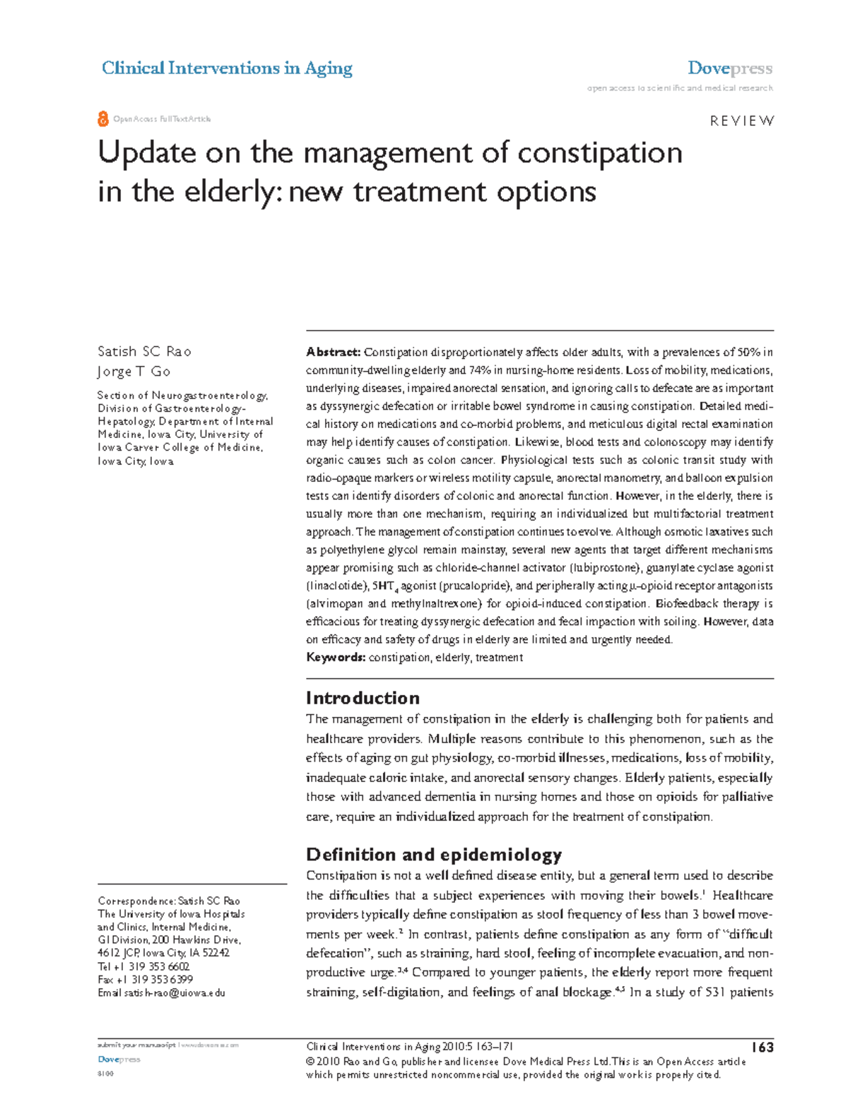 Constip Anciano Terapia 2010 - © 2010 Rao and Go, publisher and ...